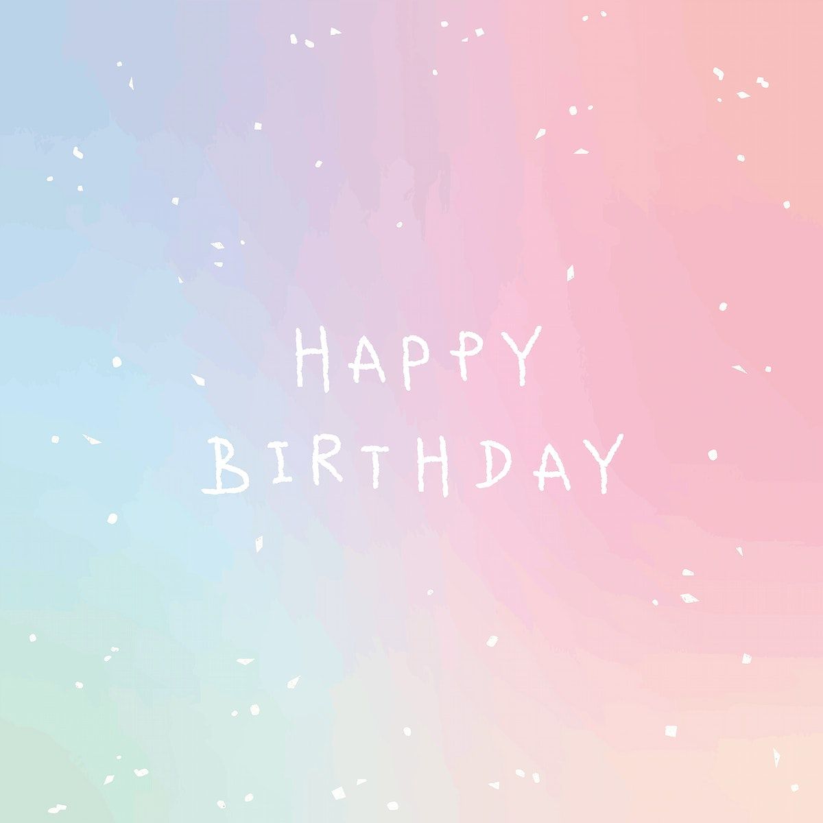 A watercolor birthday card with a pastel rainbow background - Birthday