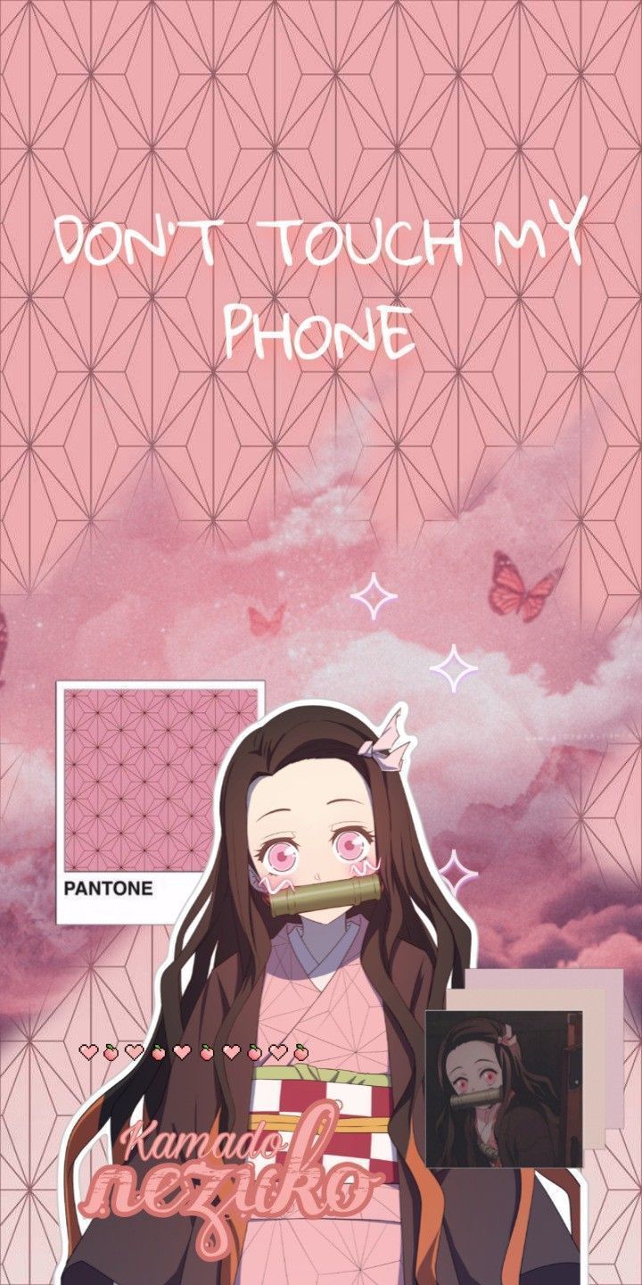 A girl with long hair and glasses is on the cover of an album - Don't touch my phone, Nezuko