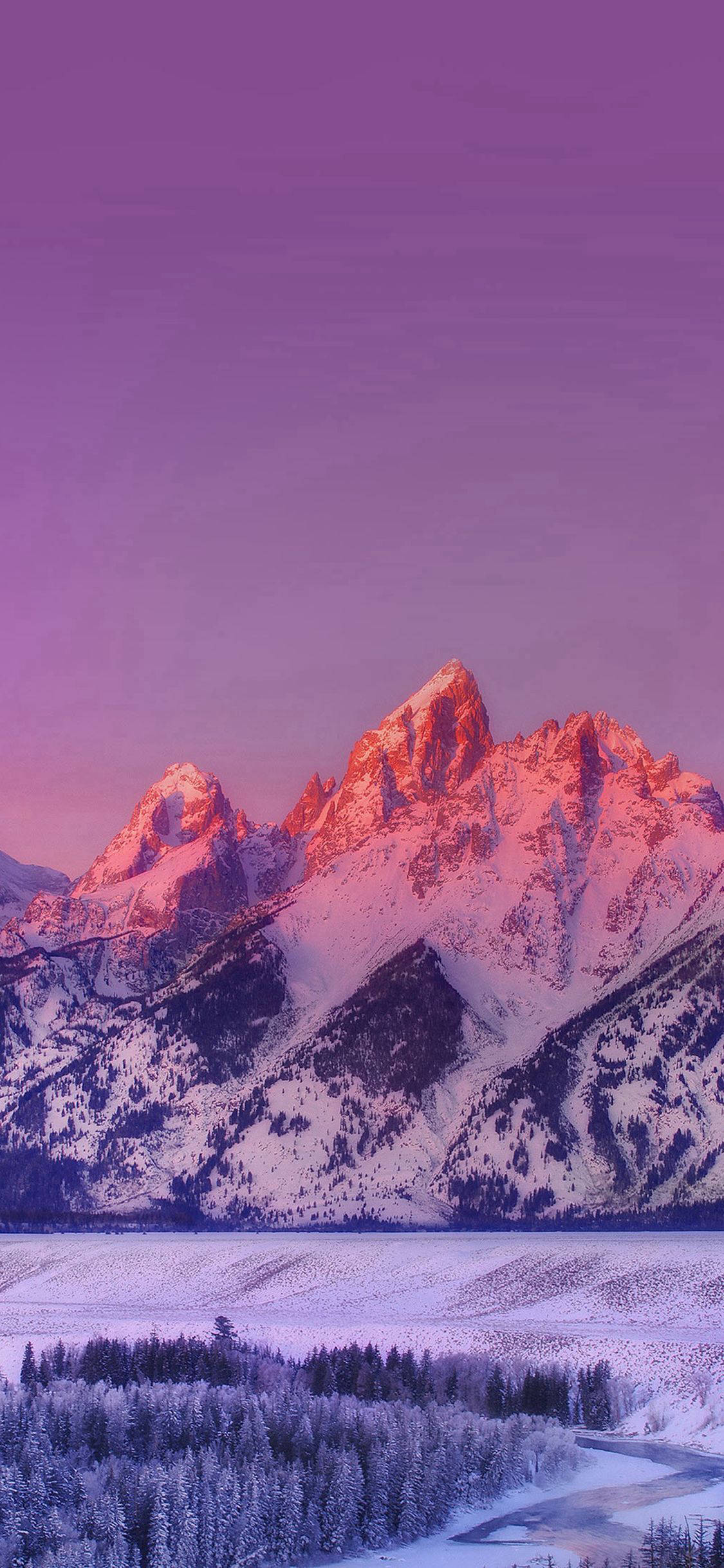IPhone wallpaper of a snow covered mountain range during sunset - Mountain