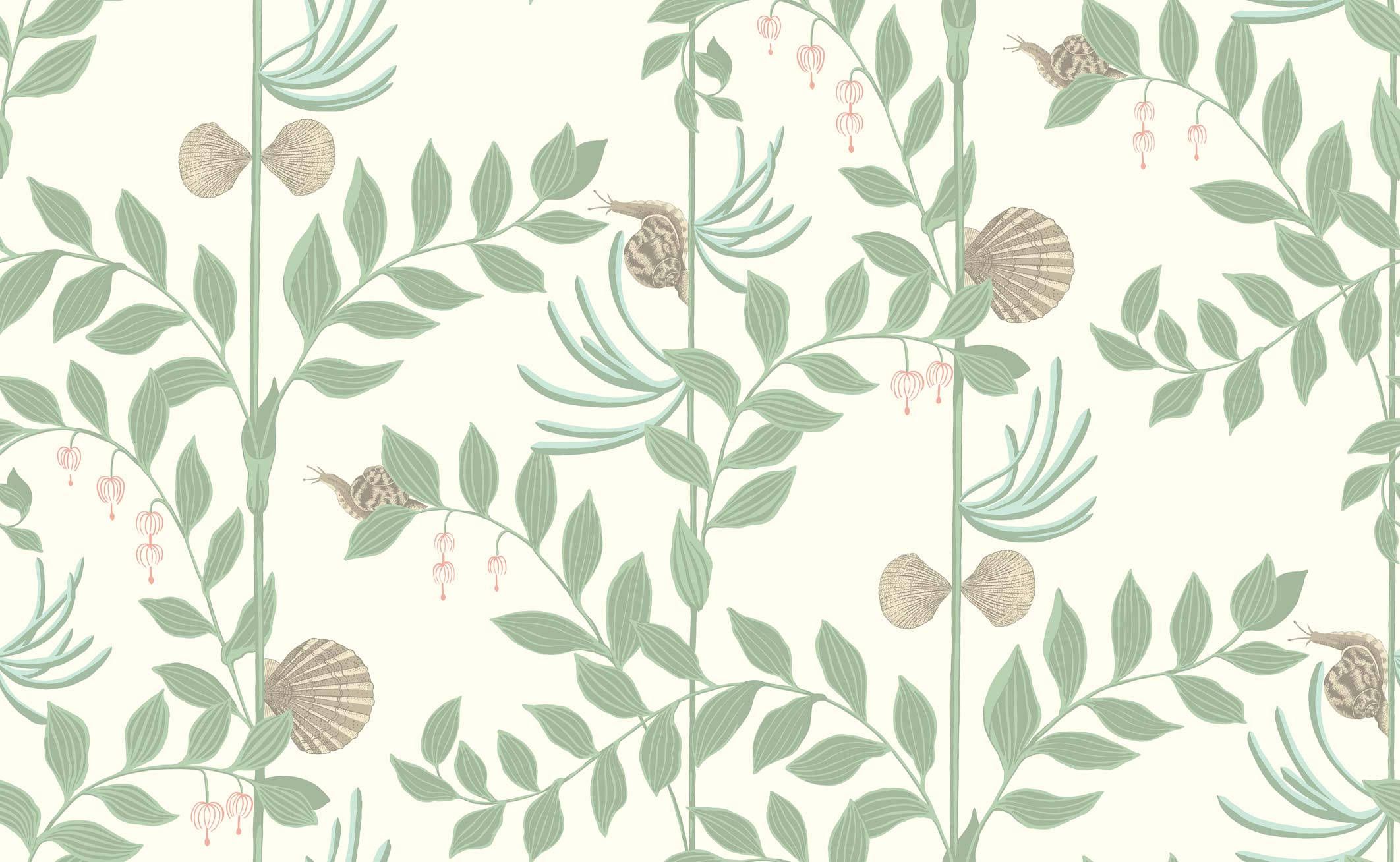 Download Sage Green Aesthetic Snail Art Wallpaper