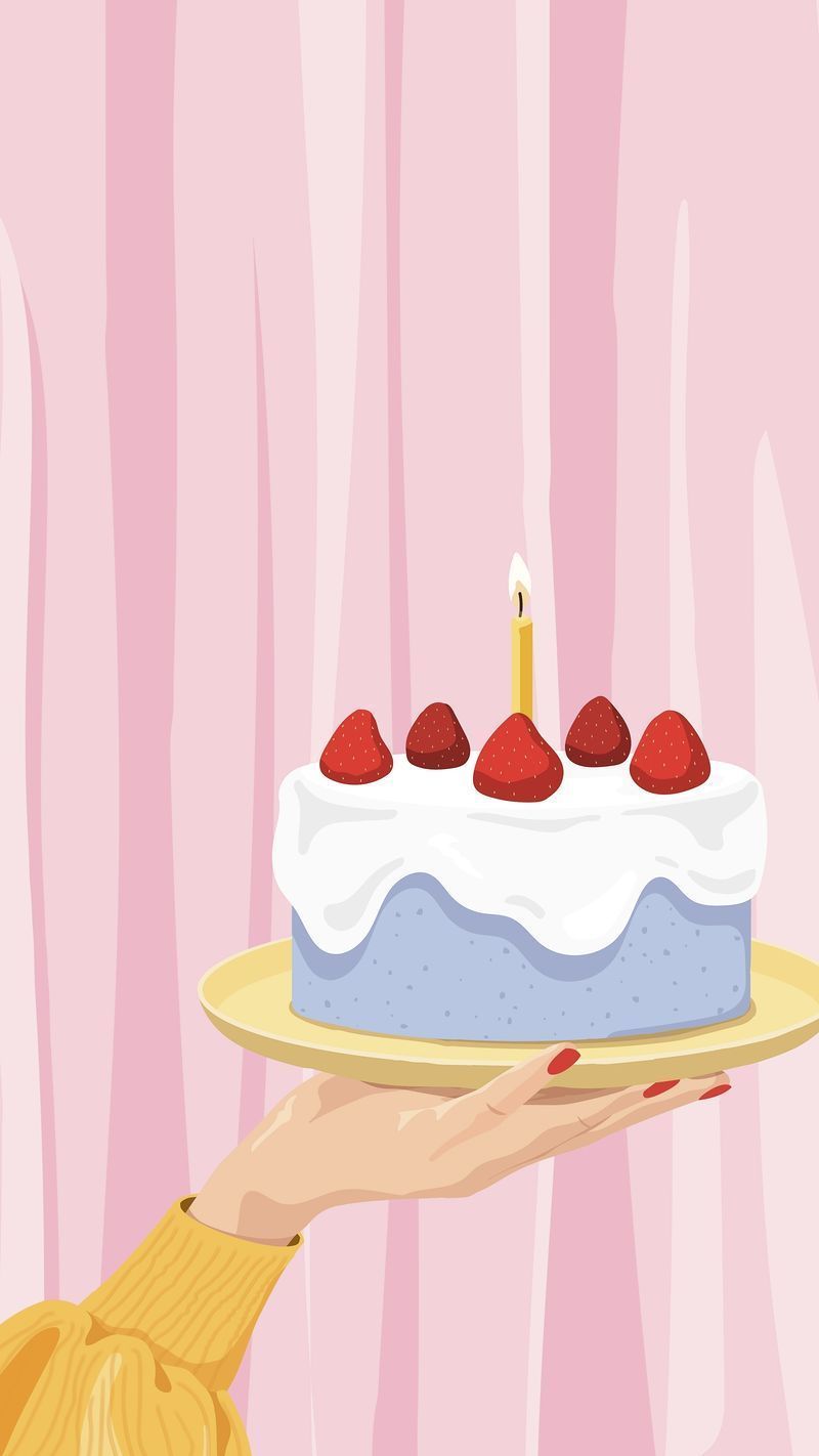 A hand holding a plate with a cake on it - Birthday, cake