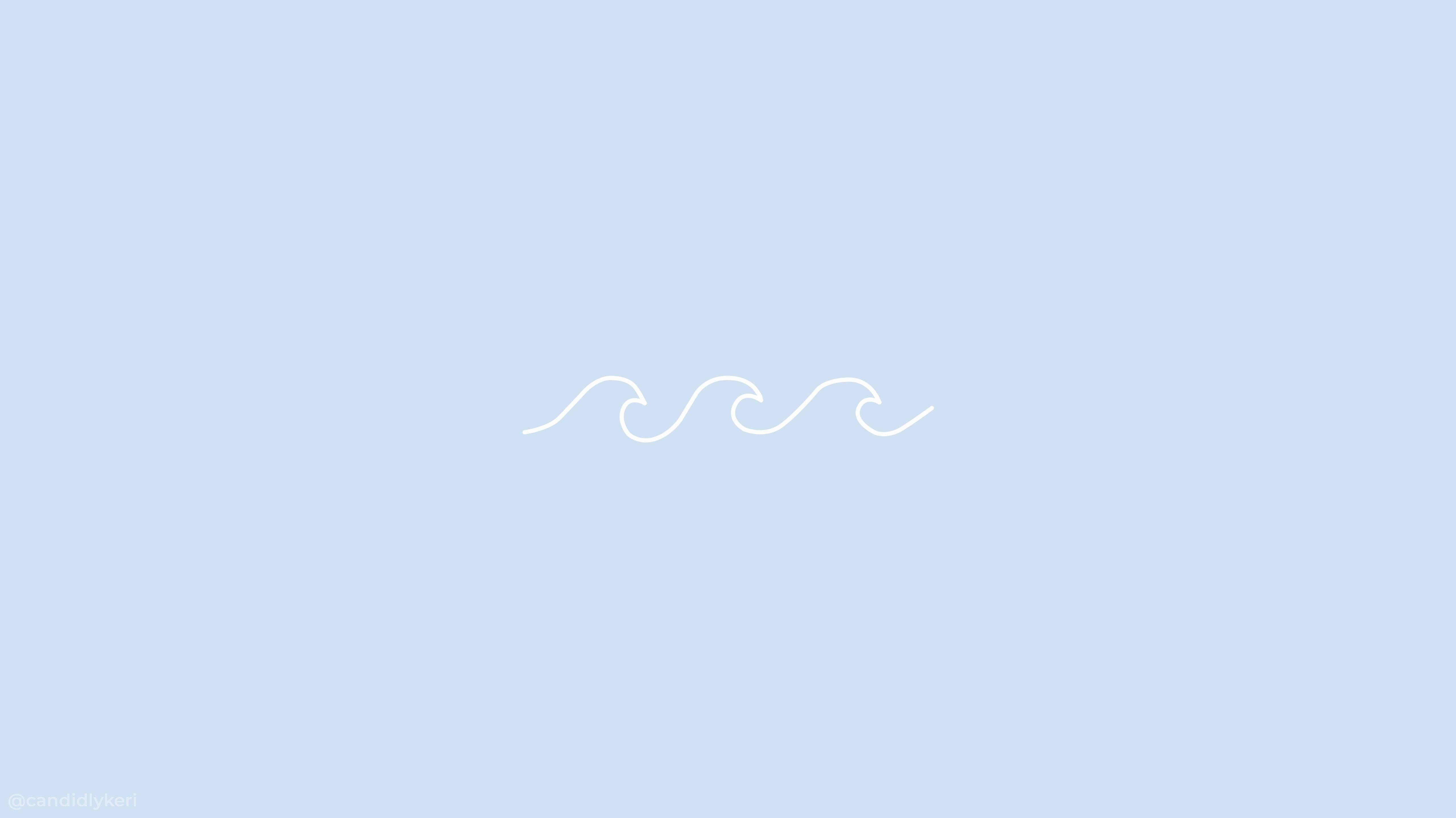 A wave in the ocean on blue background - Wave, simple