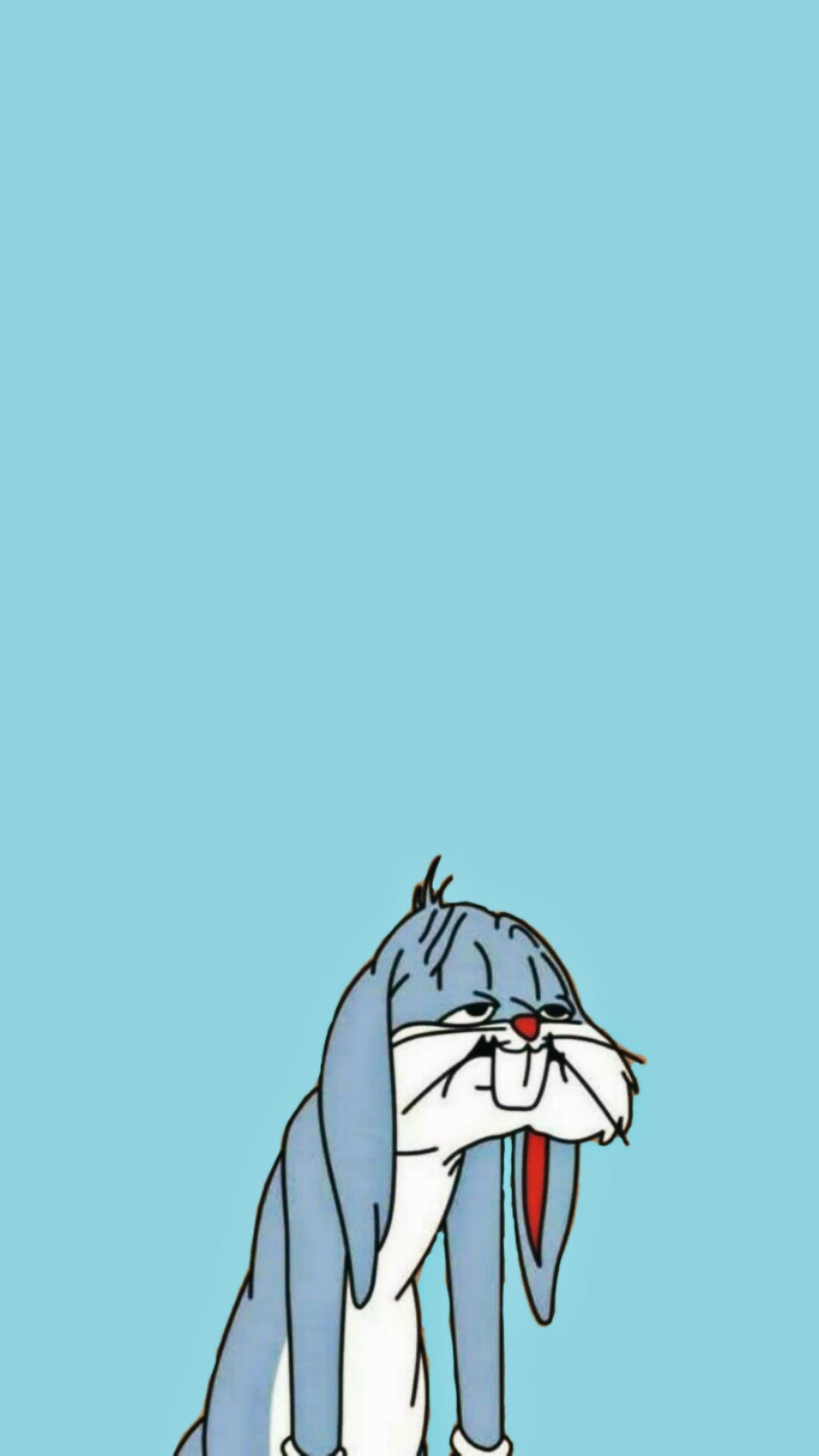 This is a cute wallpaper of bugs bunny with a blue background - Bugs Bunny