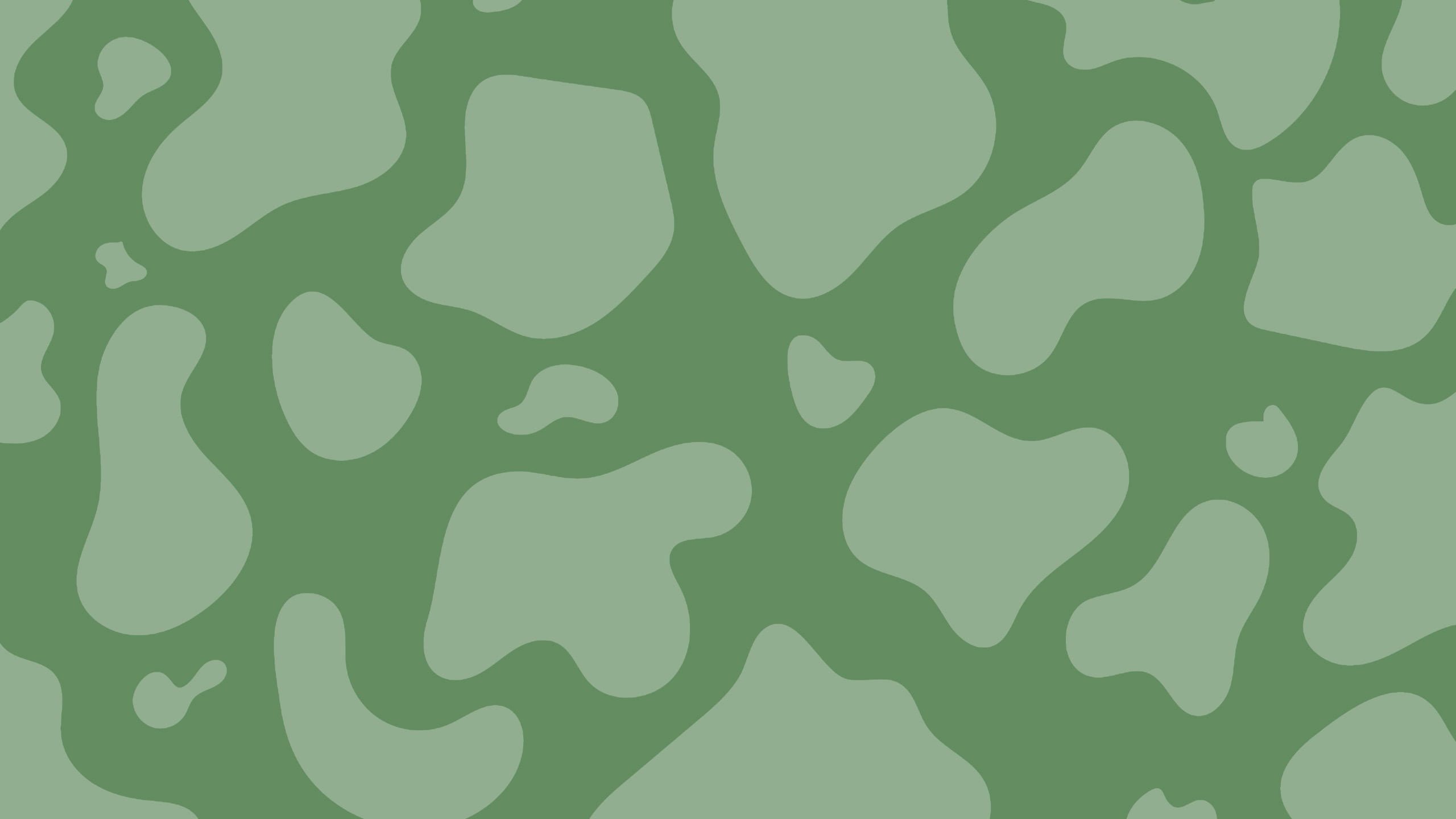 A green and grey camouflage pattern. - Light green, sage green, 2560x1440, green, pattern, cow