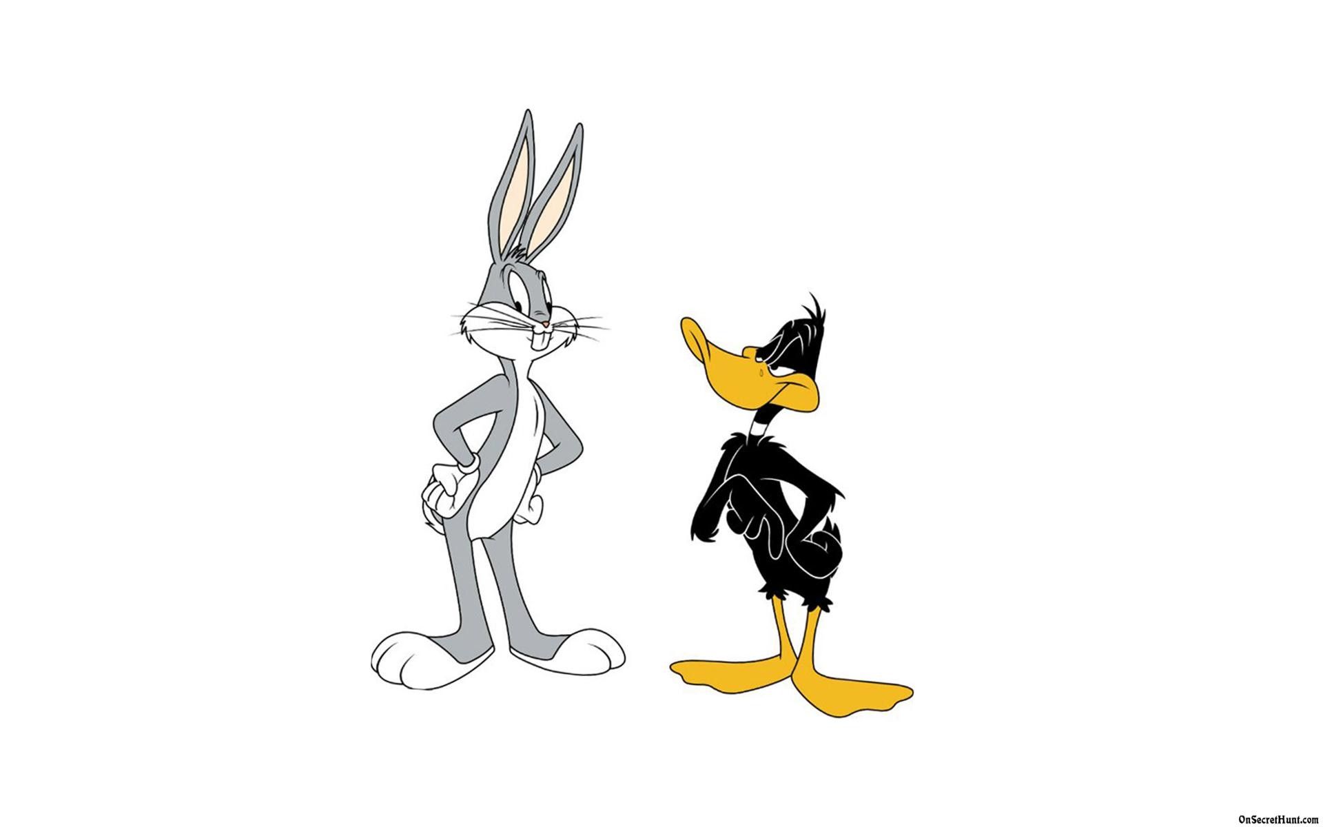 A cartoon of two birds and one duck - Bugs Bunny, Looney Tunes