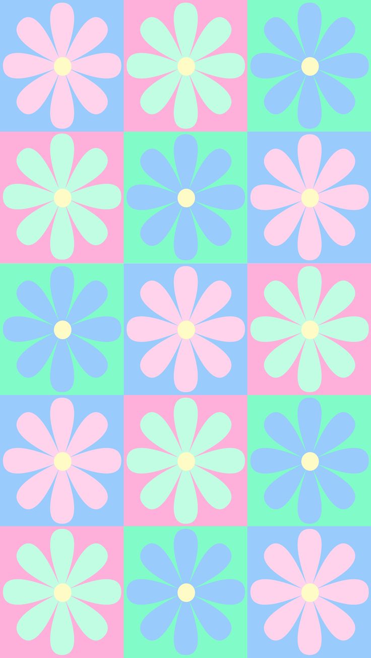 Phone Wallpaper. 'bright pastel daisy'. iPhone wallpaper pattern, Hippie wallpaper, Phone wallpaper patterns