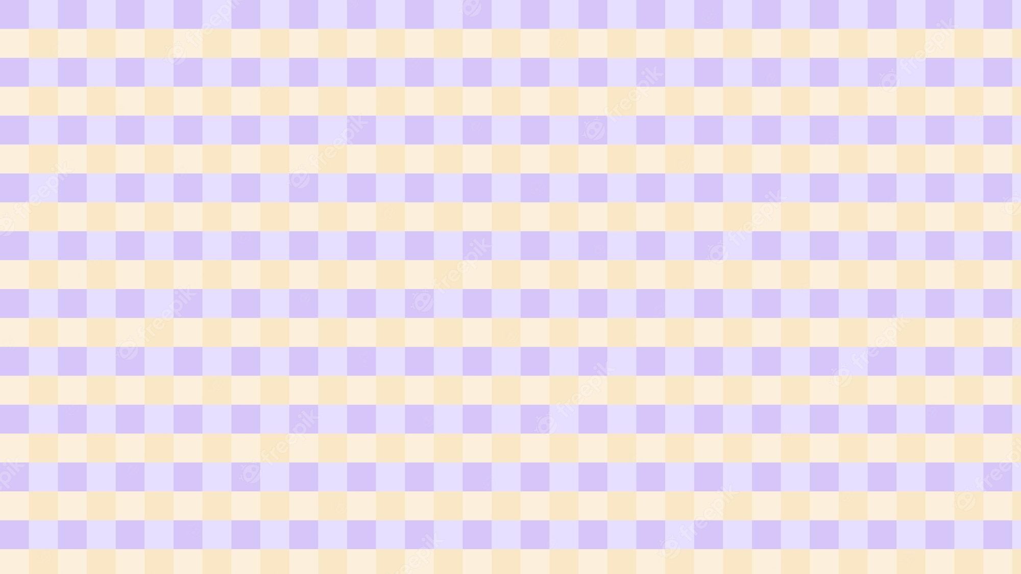 Premium Vector. Aesthetic cute pastel purple and yellow checkers gingham plaid multicolor checkerboard background illustration perfect for backdrop background wallpaper cover