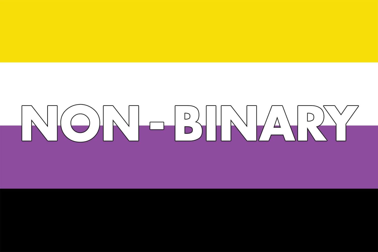 The non-binary flag, with the words 