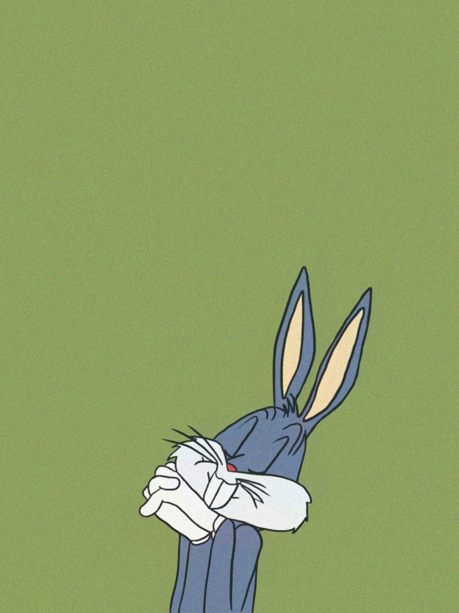 A cartoon character with its hands over his eyes - Bugs Bunny