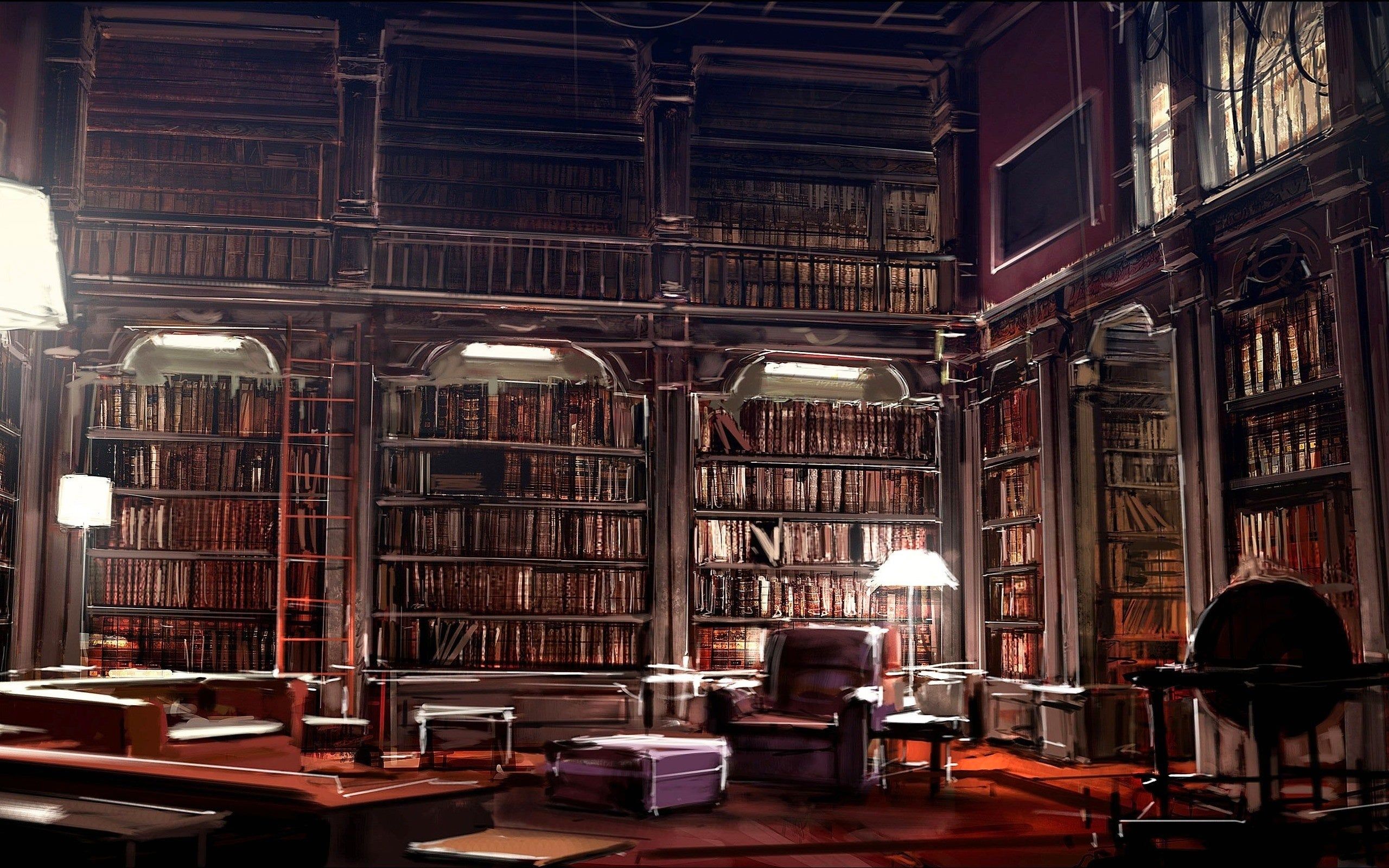 Library 4K wallpaper for your desktop or mobile screen free and easy to download