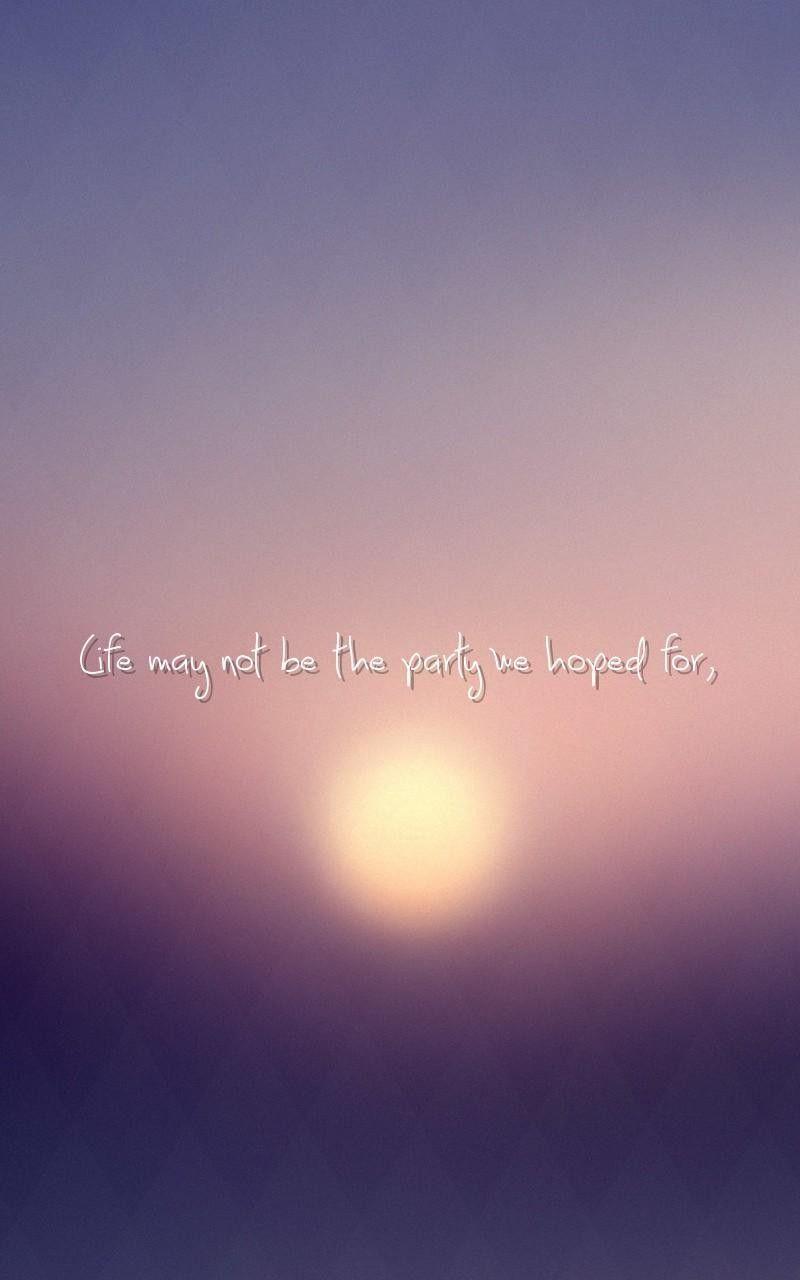 A quote on a sunset background that says 