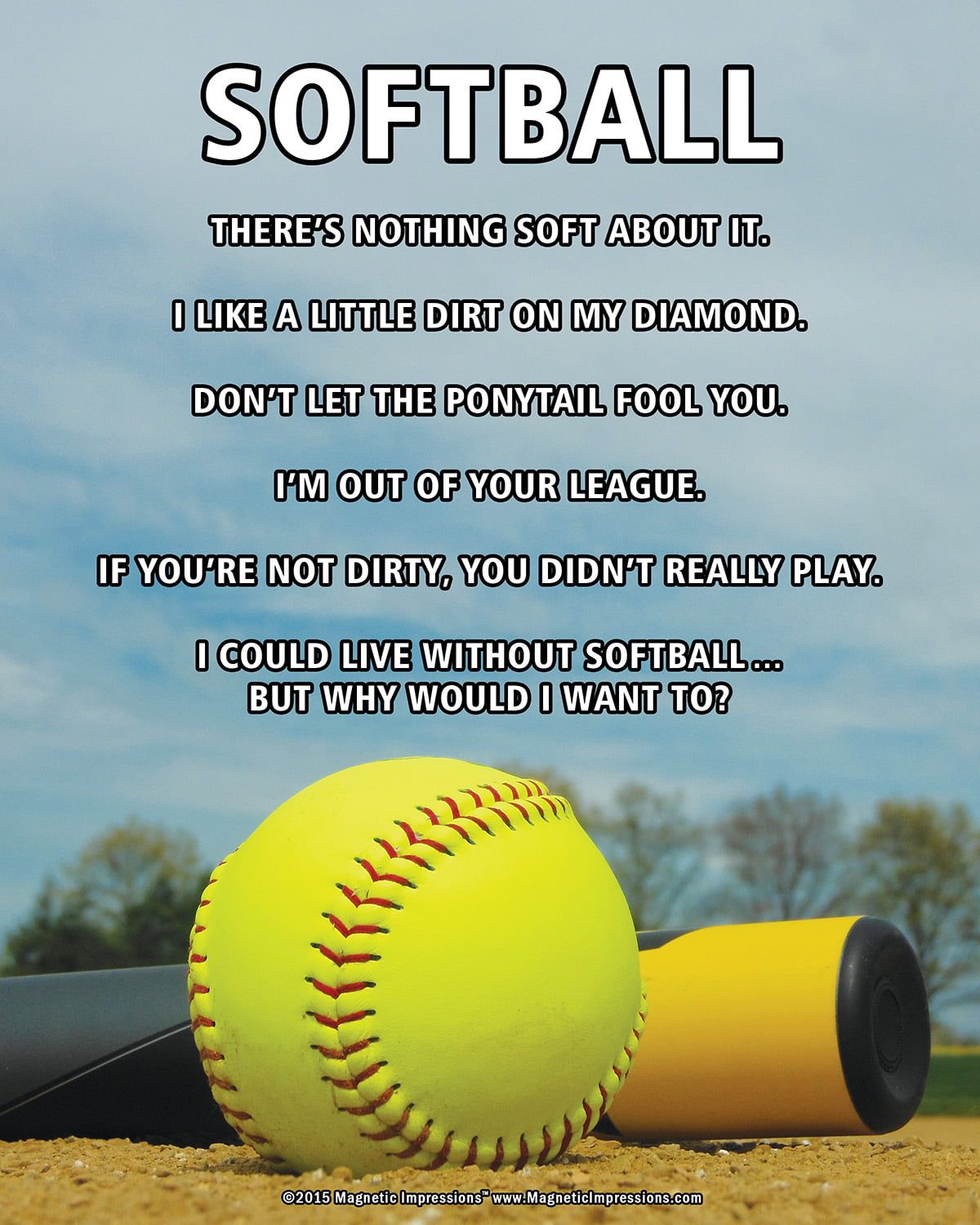 Unframed Softball Sky 8 x 10 Sport Poster Print