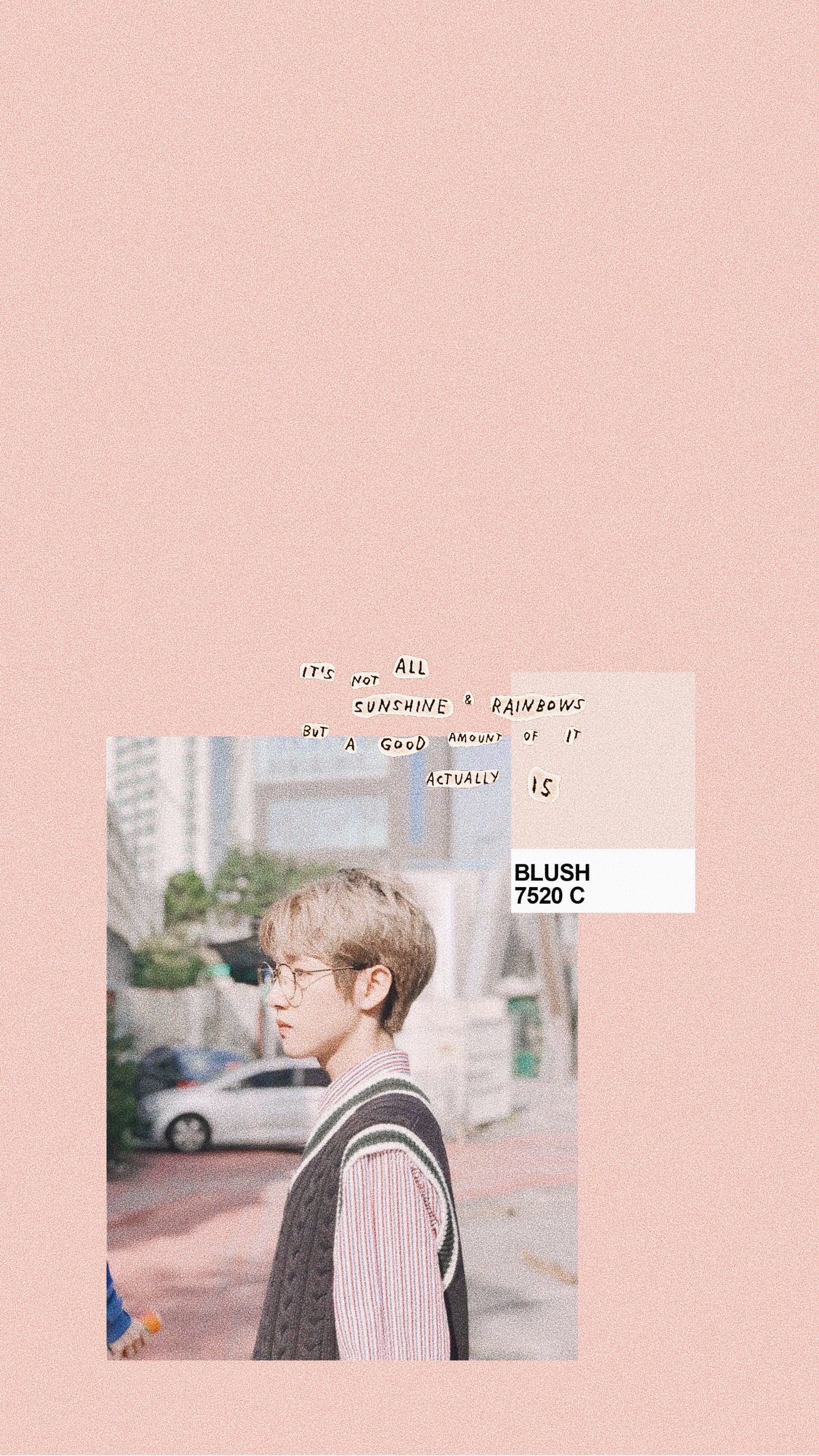 A collage of a picture of Stray Kids Felix with a quote from the song '实际上' by ELUH. - NCT