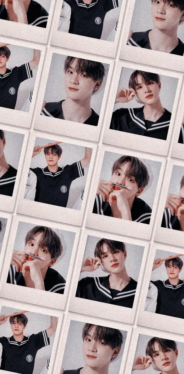 A collage of pictures with different poses - NCT