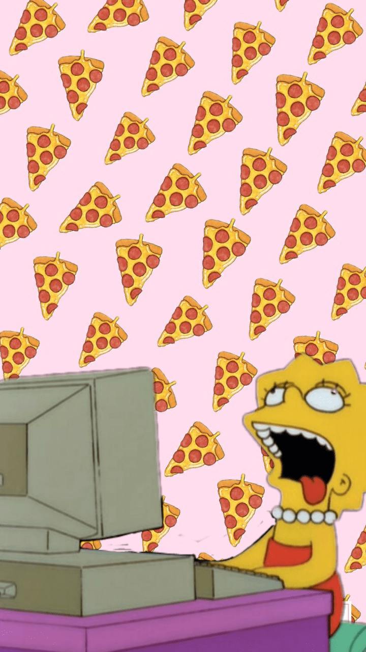 Lisa Simpson eating pizza wallpaper - Lisa Simpson