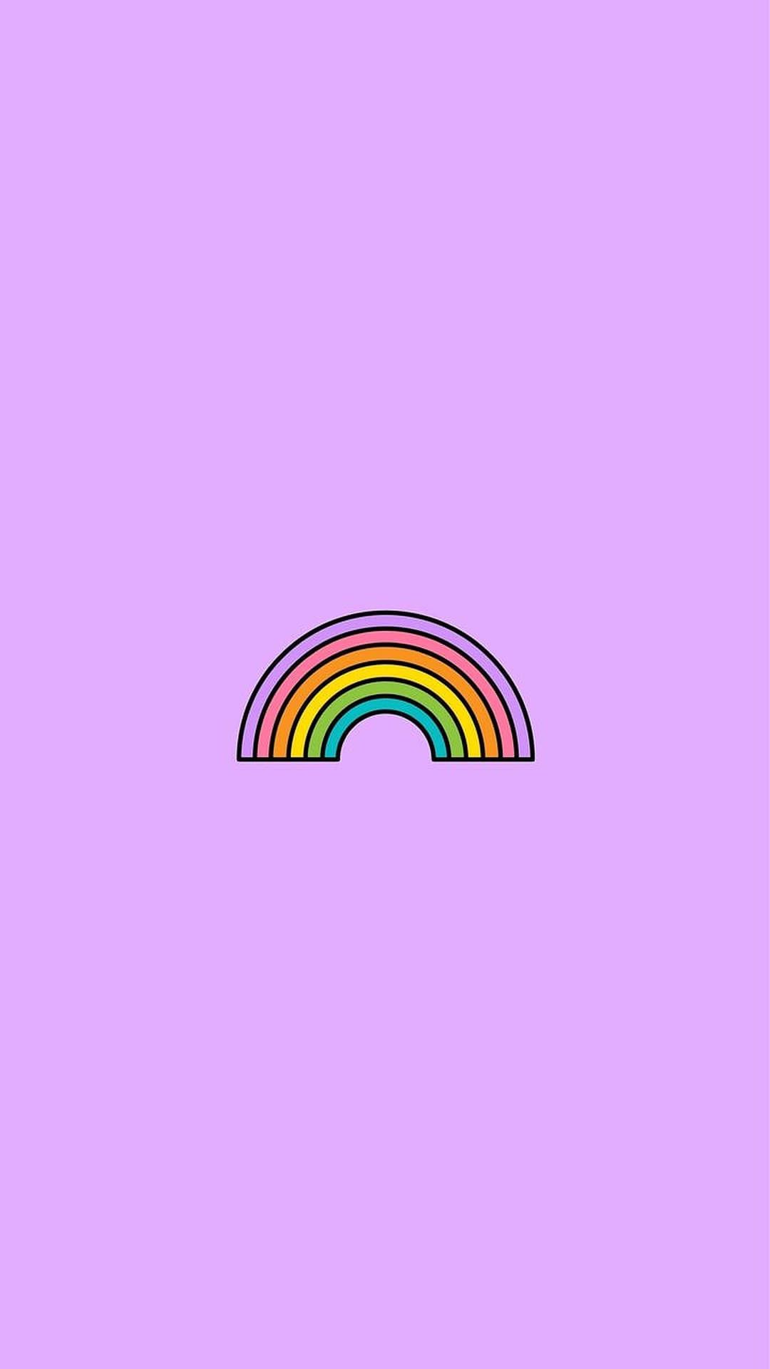 Download Pastel Rainbow In Purple Background Wallpaper