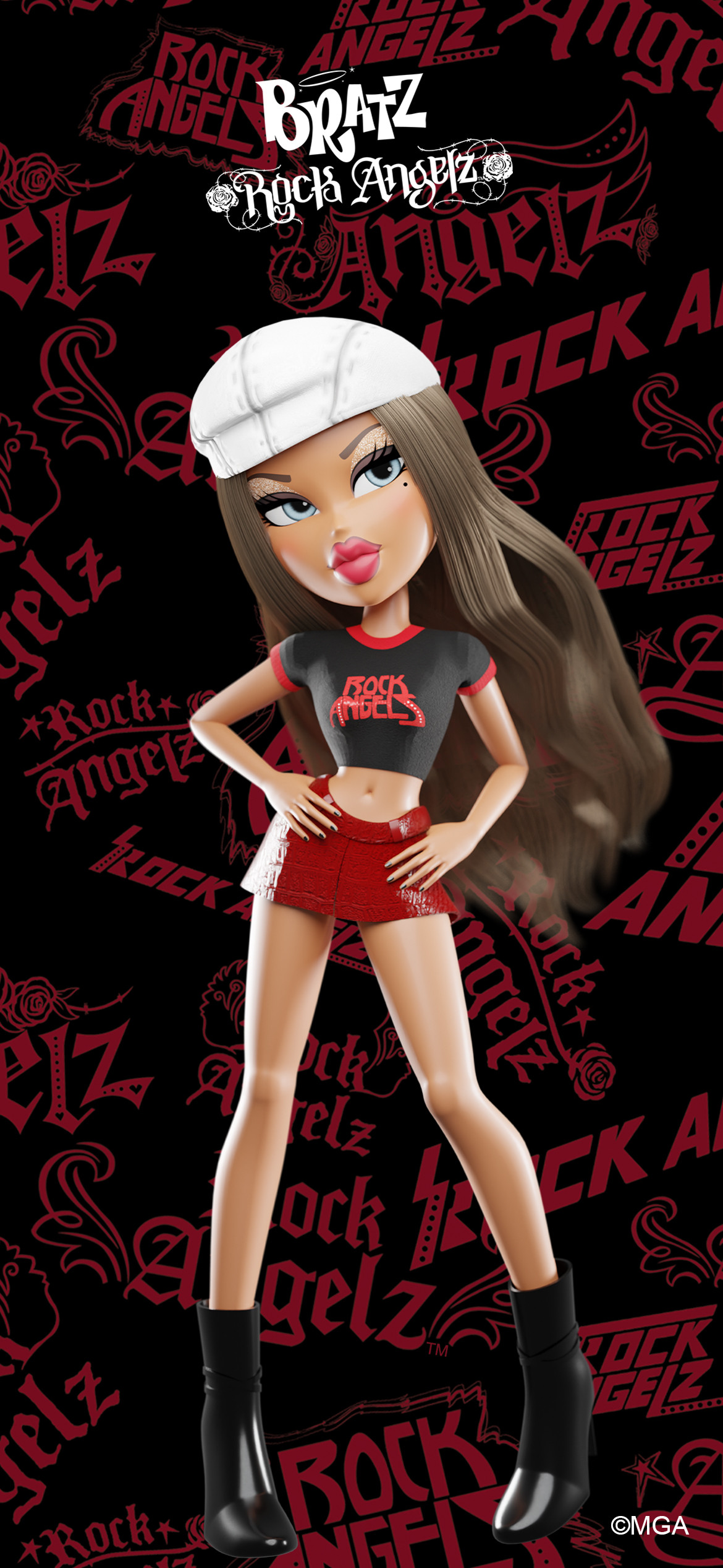 Iphone wallpaper of the Rock Angelz doll from the 2000s - Bratz