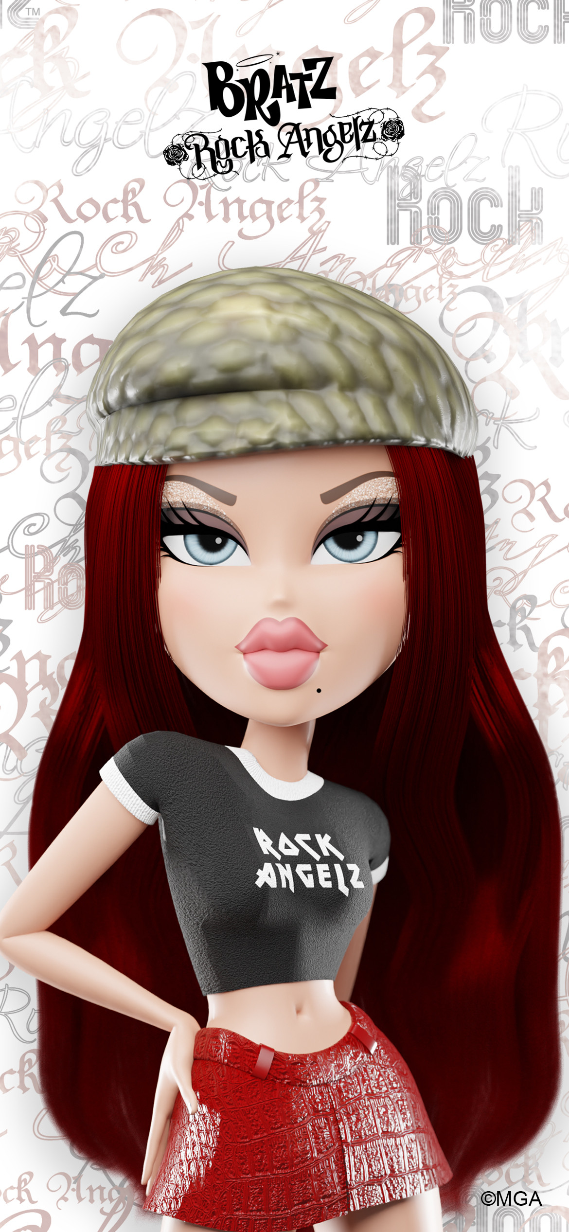 A red head doll with a hat on. - Bratz