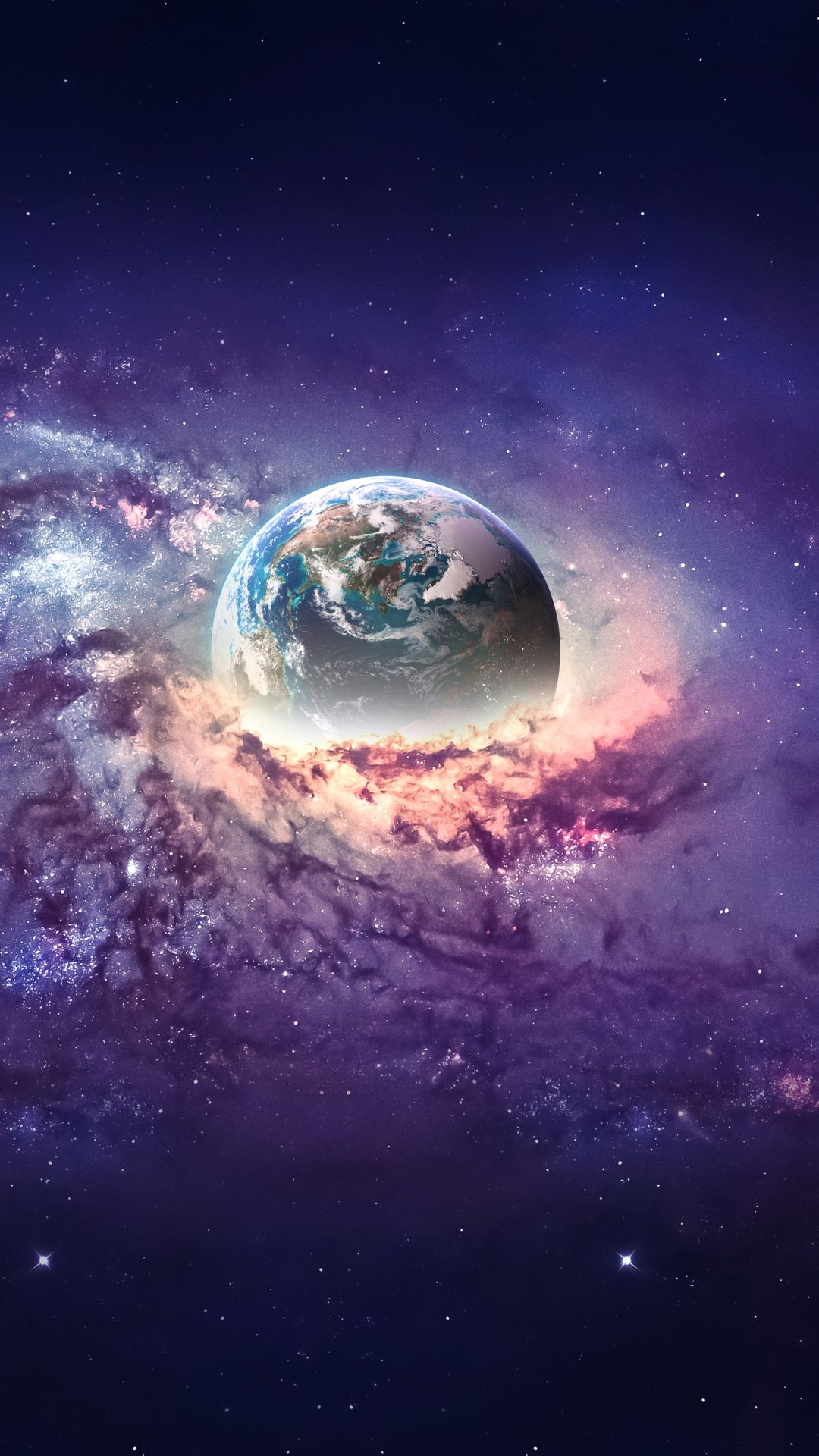 IPhone wallpaper with a planet surrounded by a galaxy - Galaxy