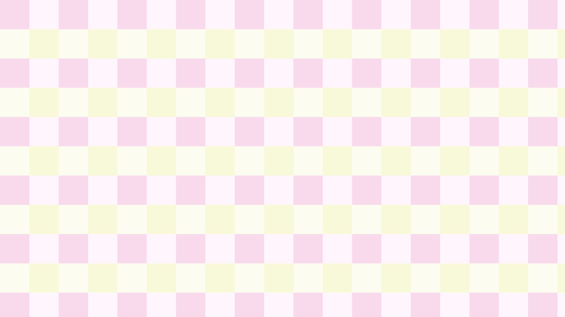 A pink and white checkered background - Light pink, light yellow, checkered