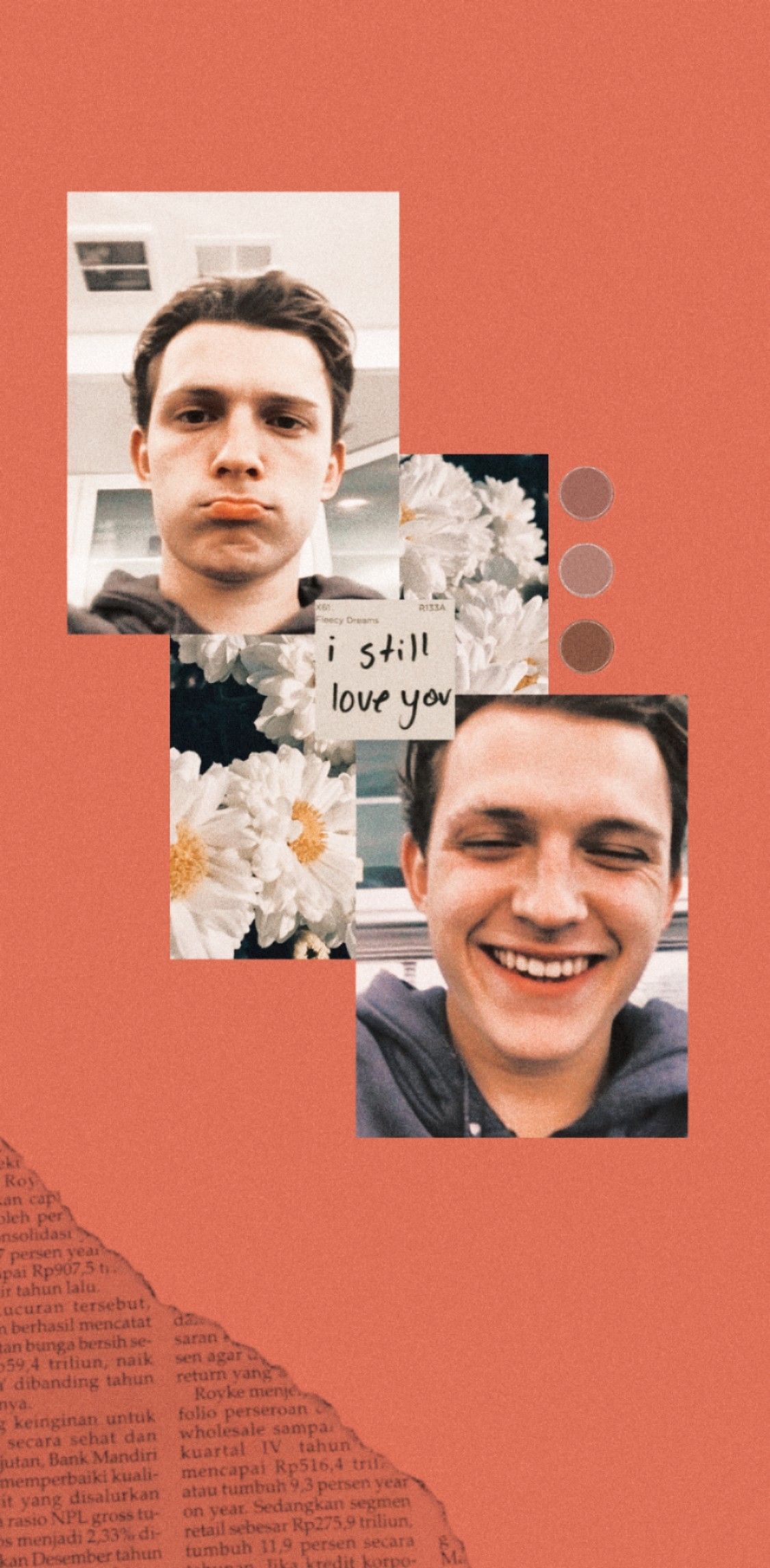 A collage of pictures with the words i love you - Tom Holland