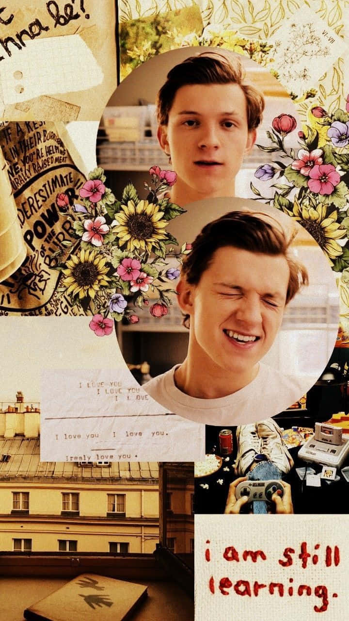 A collage of pictures with the words i am still learning - Tom Holland