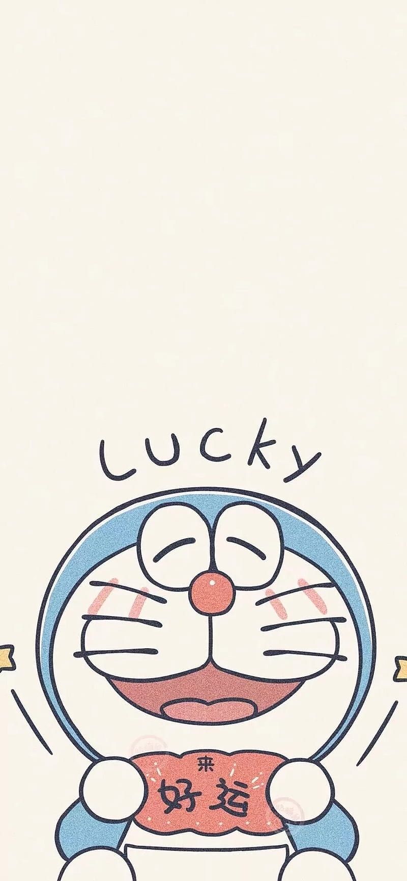 Lucky doraemon, anime, blue, cartoon, cute, HD phone wallpaper