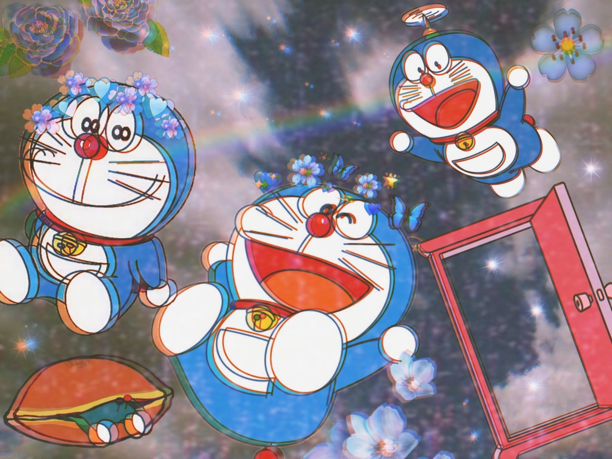 freetoedit doraemon glitcheffect image