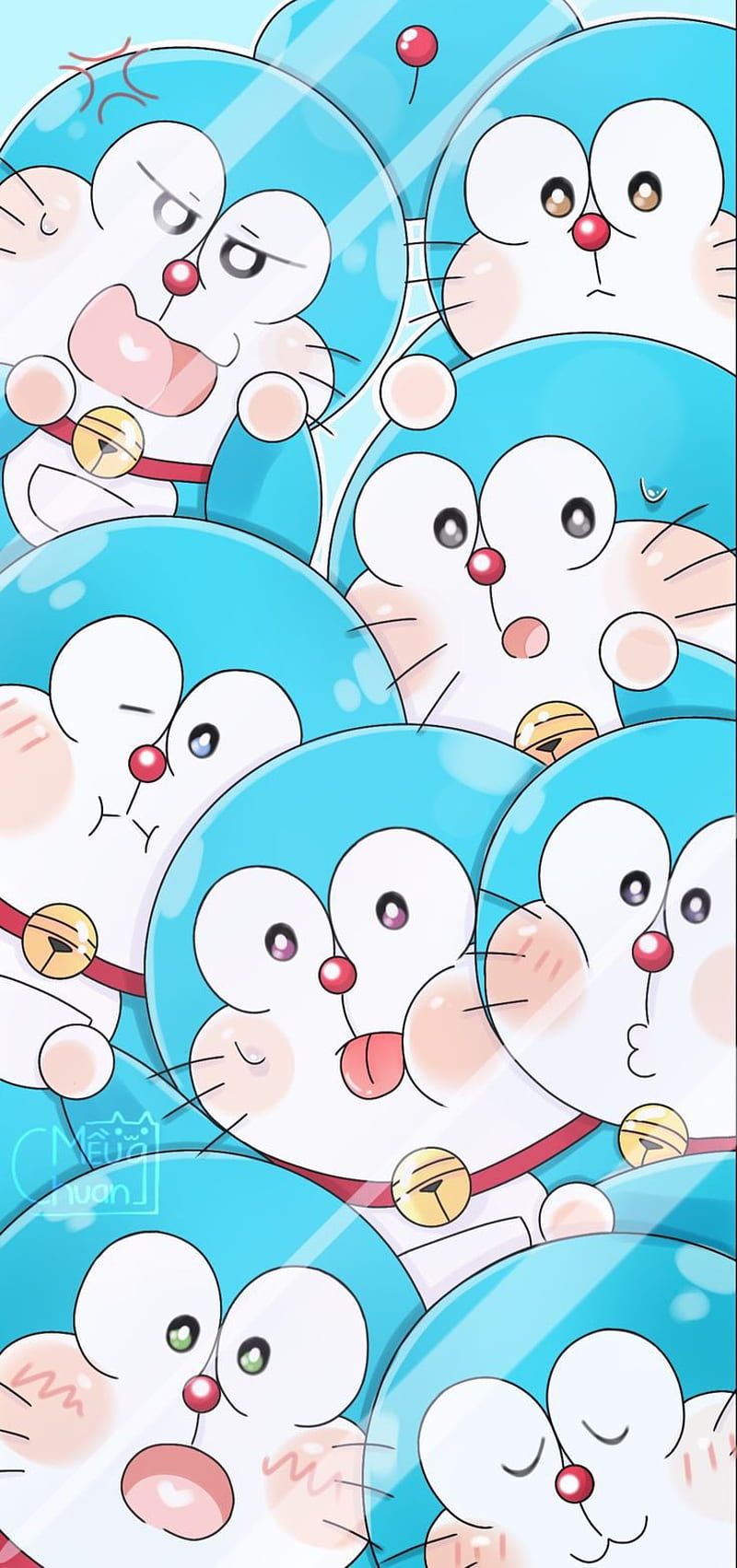 Doremon, blue, cartoon, cute, HD phone wallpaper