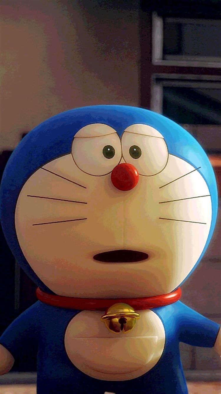 A cartoon character with blue and red clothing - Doraemon