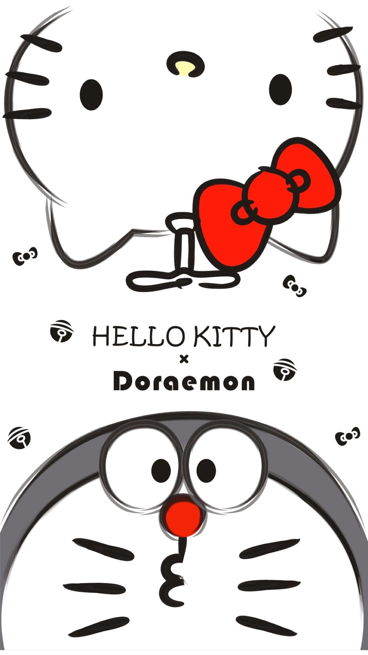 Hello Kitty x Doraemon wallpaper for mobile devices. - Doraemon