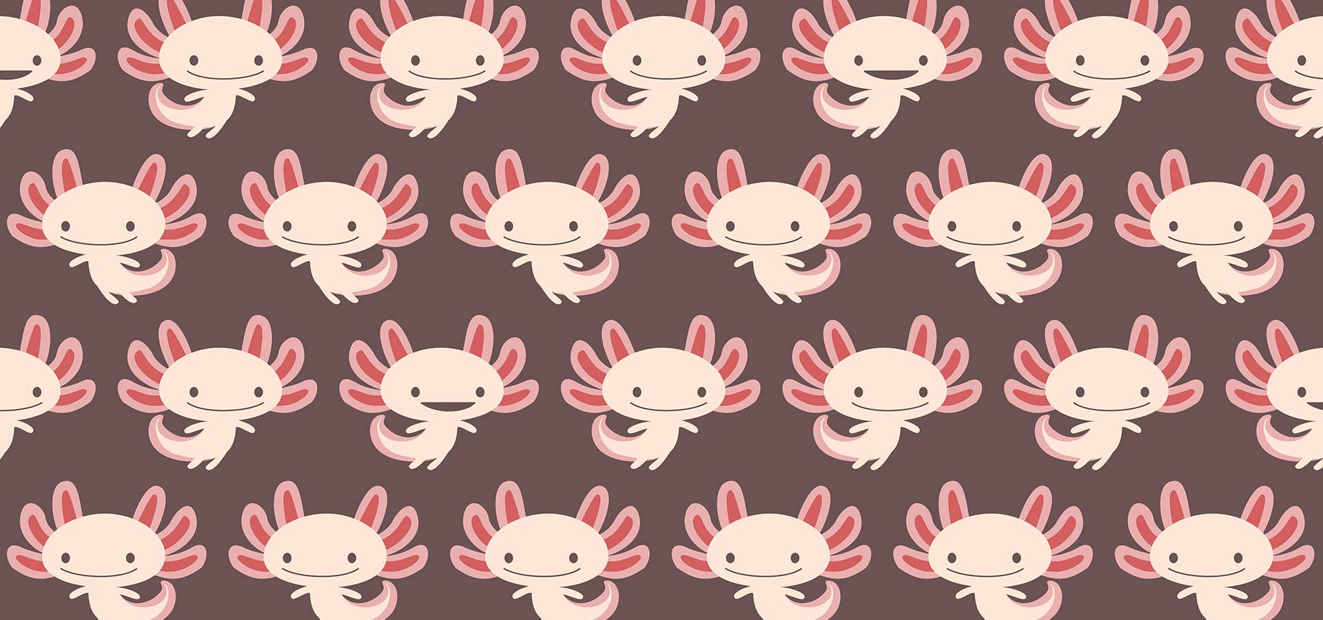 : a pattern of cute little rabbits on brown background - Axolotl