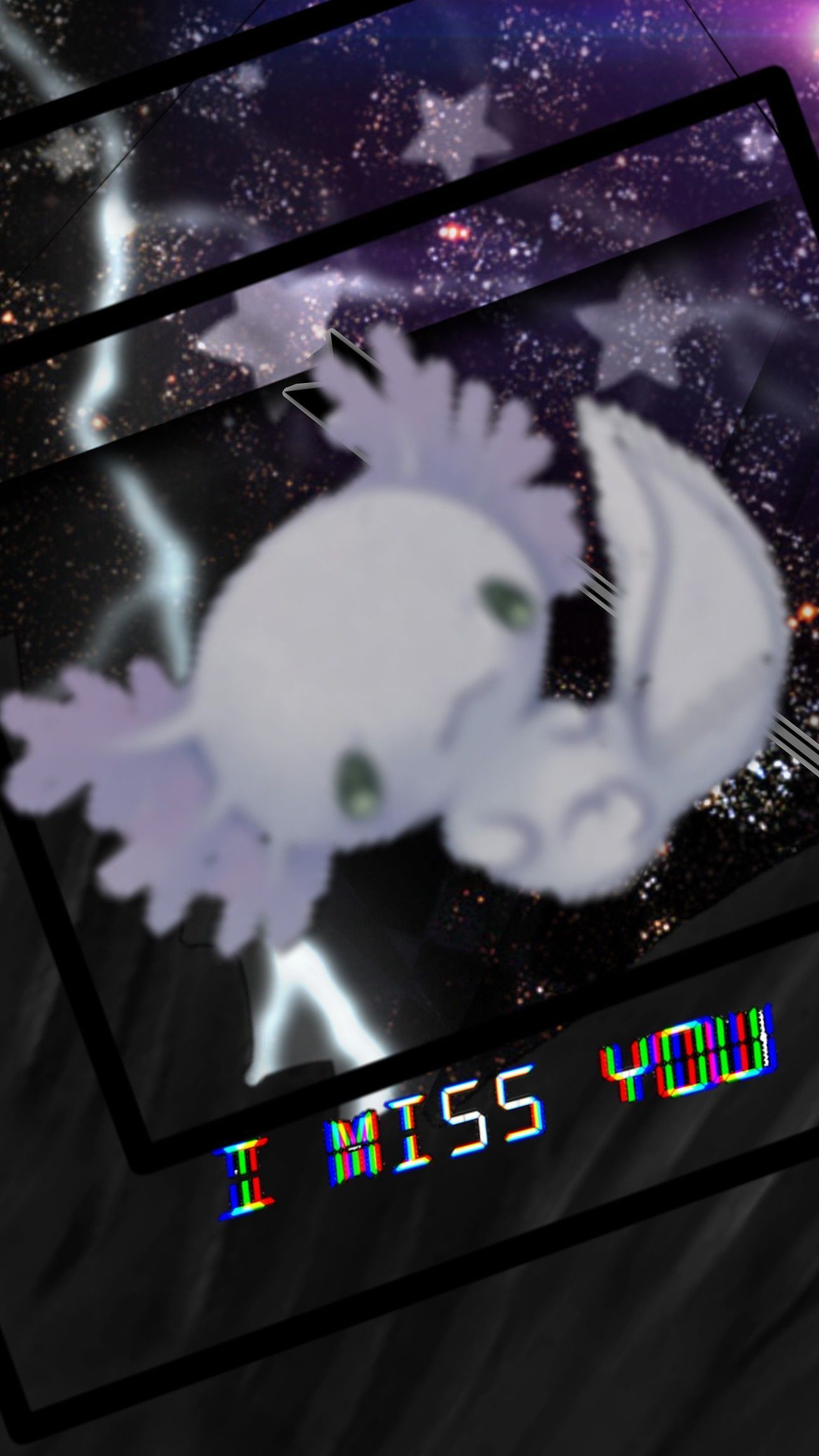 I miss you wallpaper with a crying white skull - Axolotl