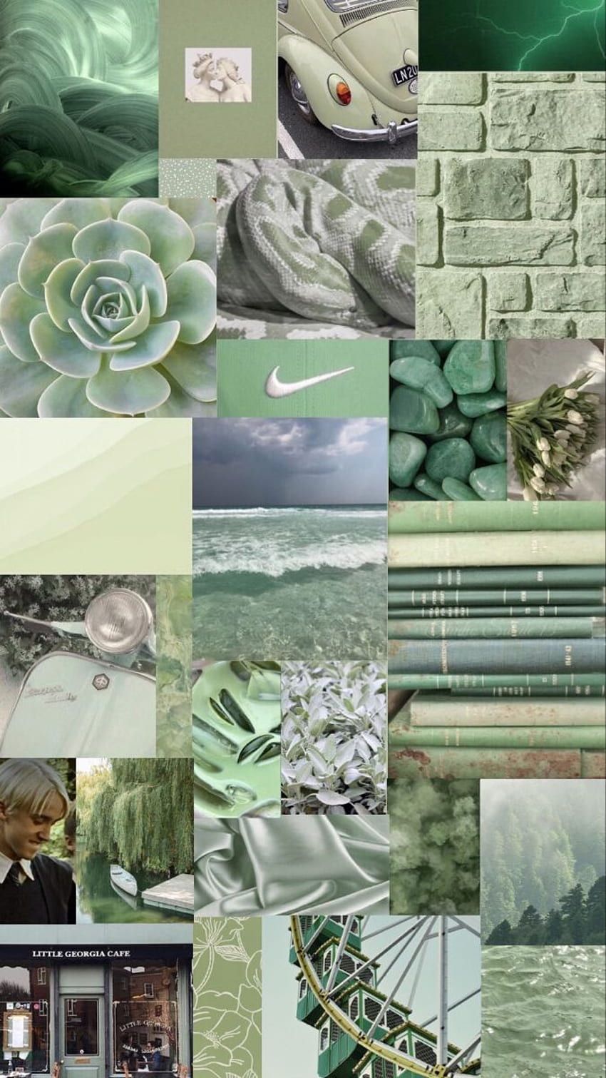 A collage of pictures with green and white - Green, sage green, soft green, light green, pastel green, mint green