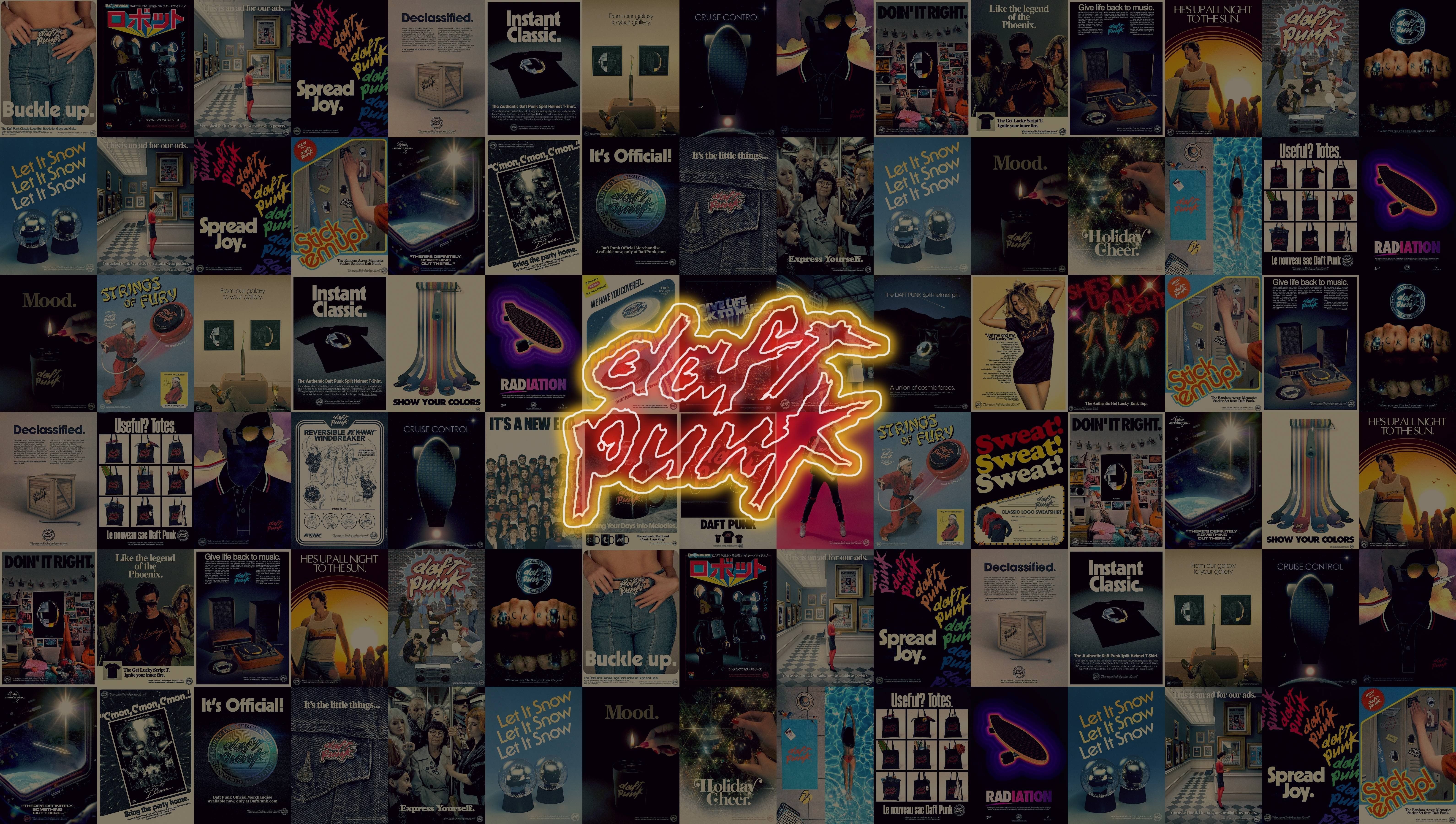 A collage of movie posters with neon lettering - Punk