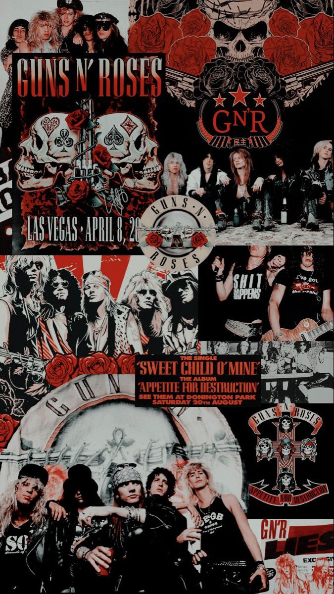 A collage of Guns N' Roses pictures - Rock