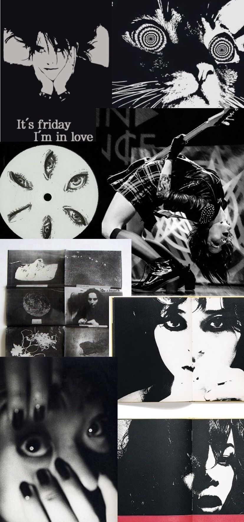 A collage of pictures with black and white images - Punk, weirdcore