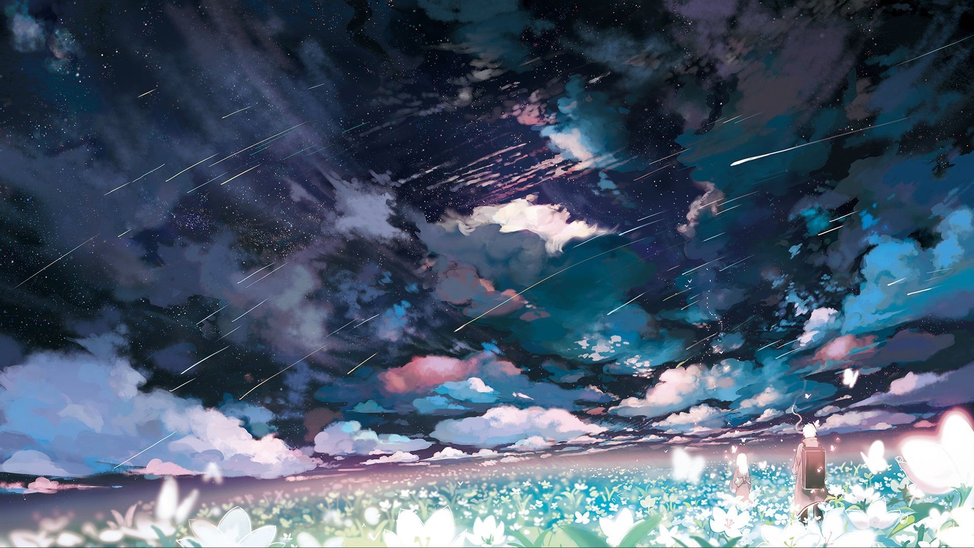 Anime night sky wallpaper 2019 for desktop background in high definition - Laptop, art