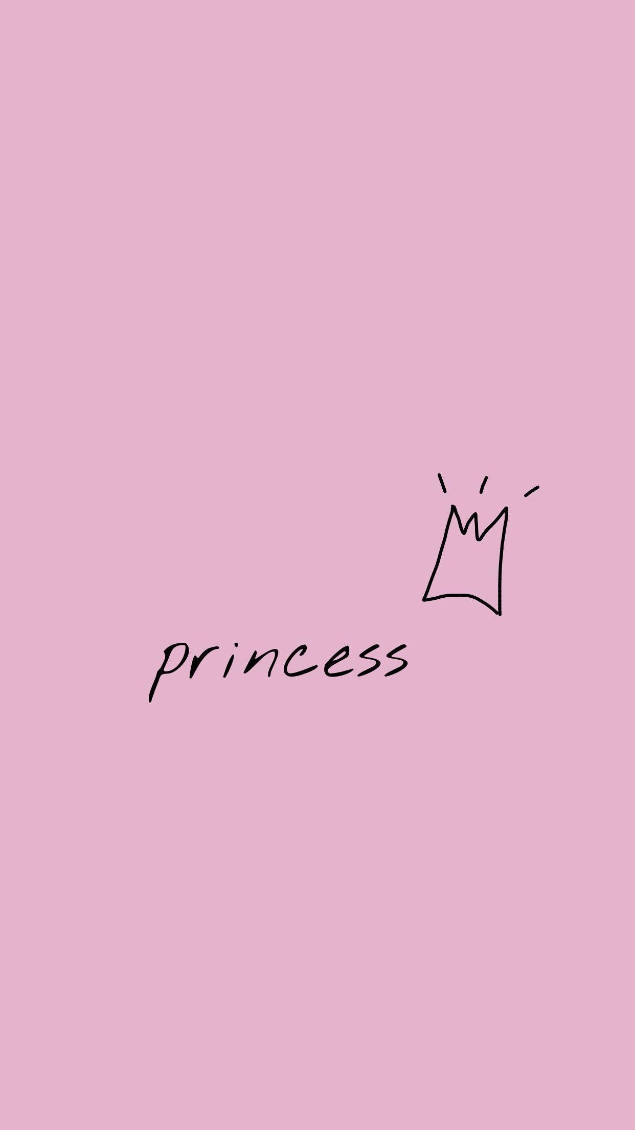 The princess logo on a pink background - Crown, princess, cute pink
