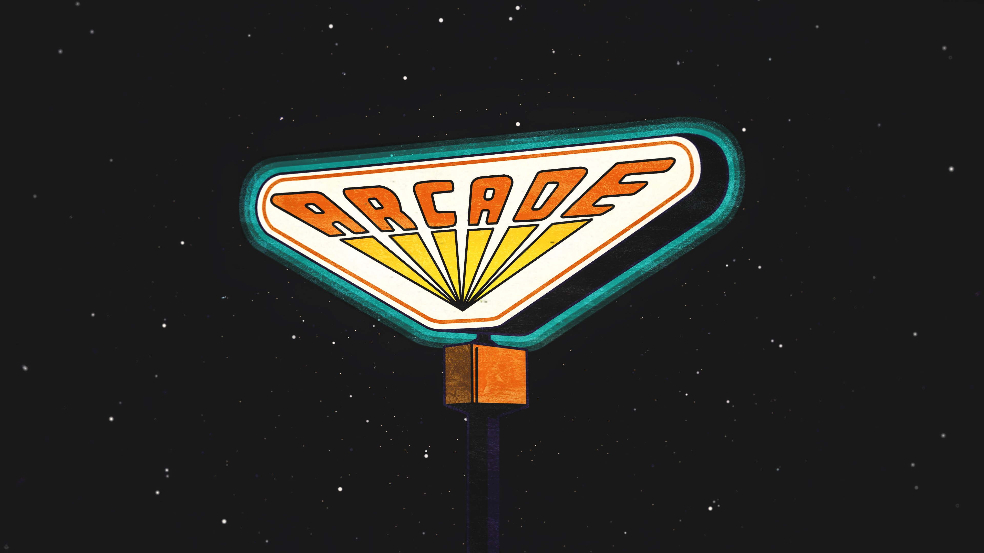 Arcade sign in the middle of the night - Stranger Things
