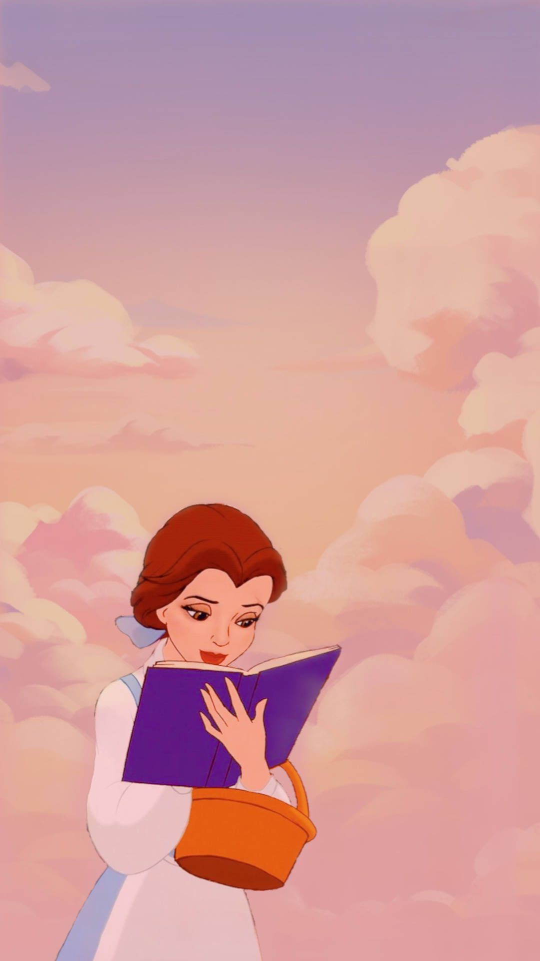 Belle reading a book in the clouds - Princess, Belle