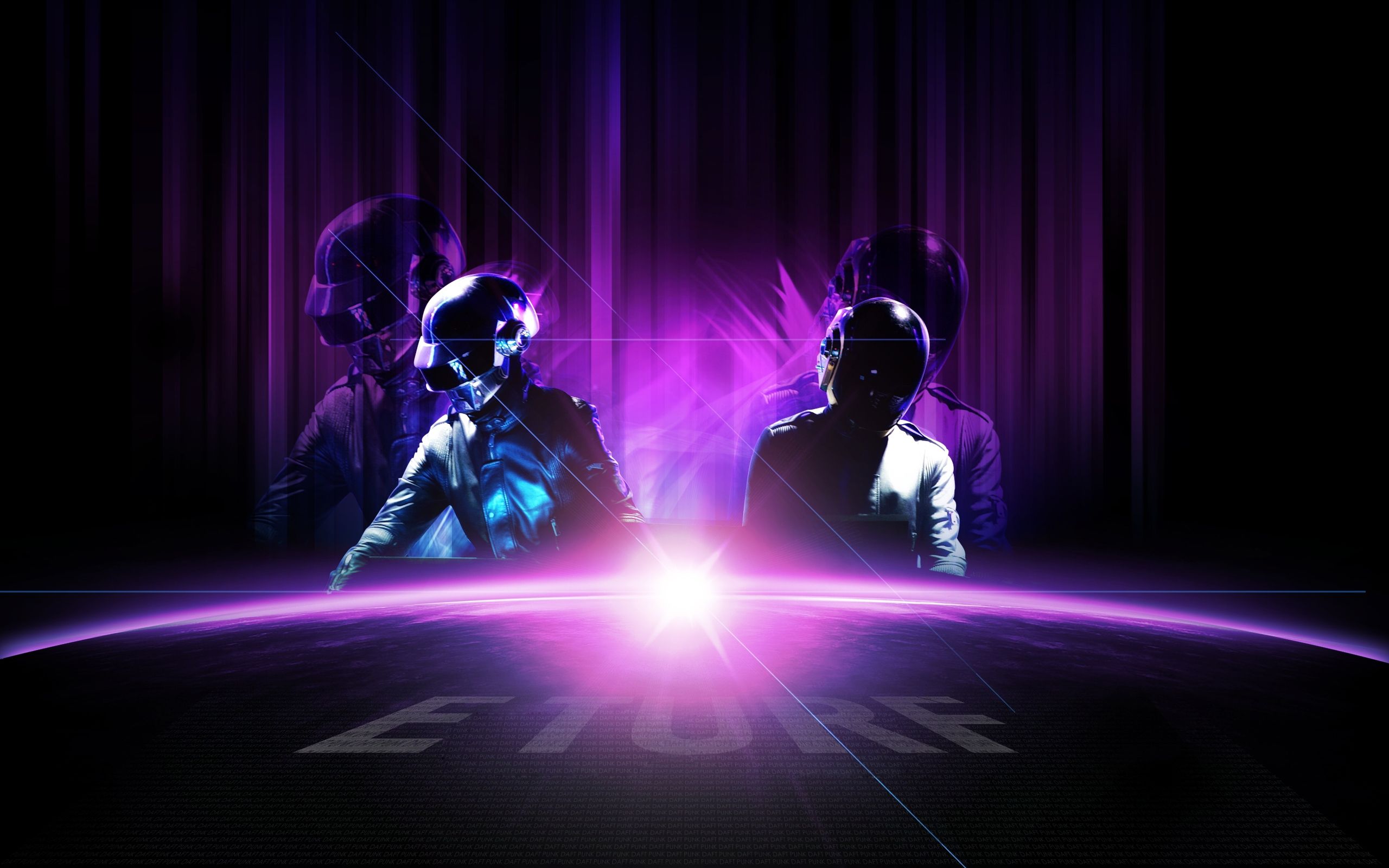 Daft Punk wallpaper with the band in front of a purple background - Punk