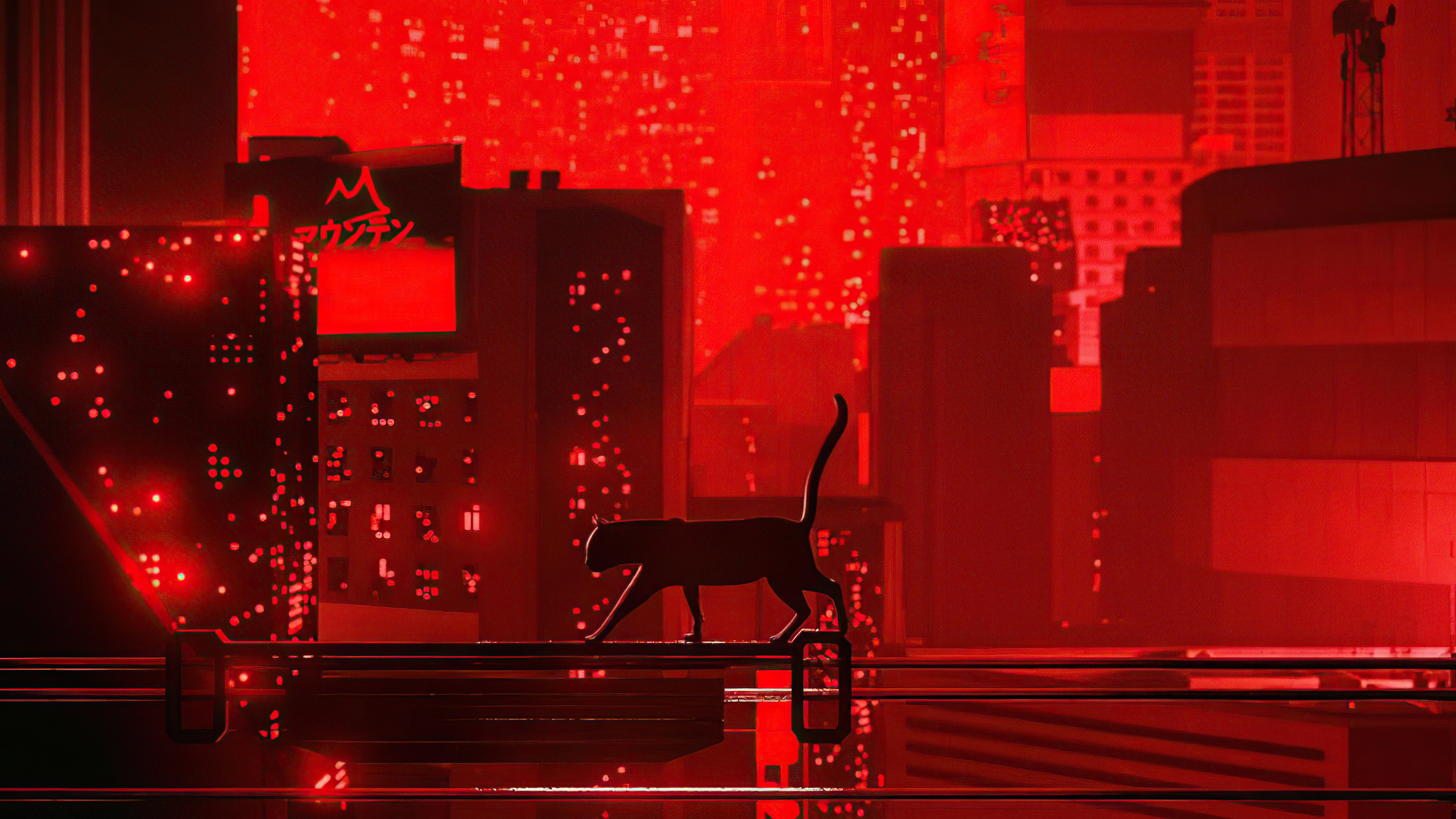 Cat Walking Red Night 5k 1680x1050 Resolution HD 4k Wallpaper, Image, Background, Photo and Picture