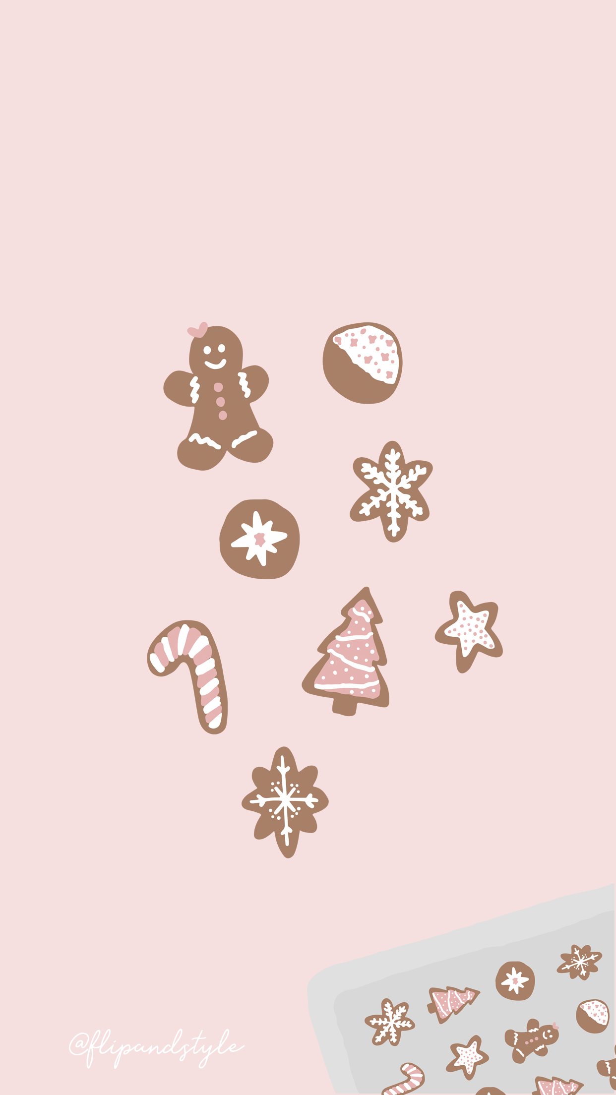 A pink background with gingerbread cookies on it - Christmas, cute Christmas
