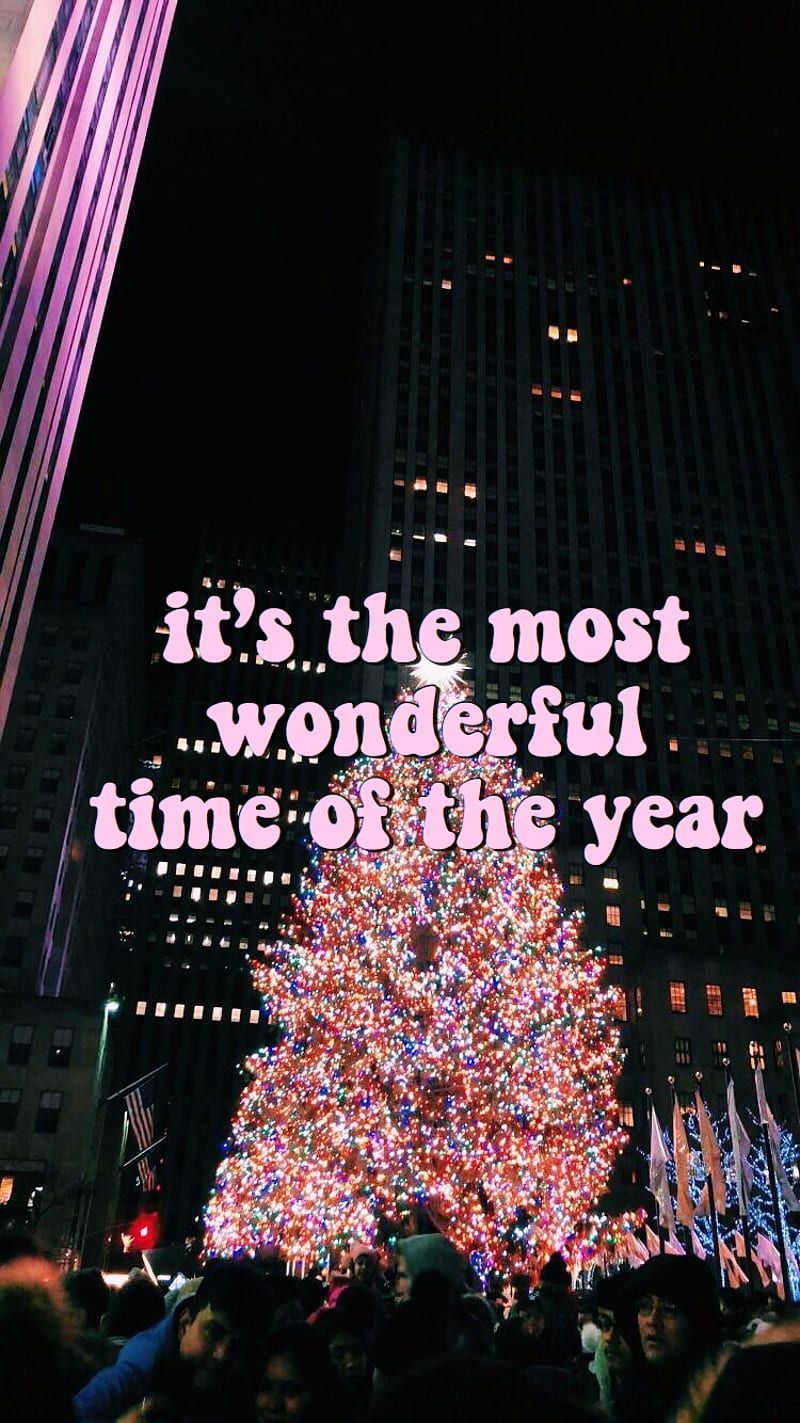 A christmas tree with the words it's that most wonderful time of year - Christmas, cute Christmas