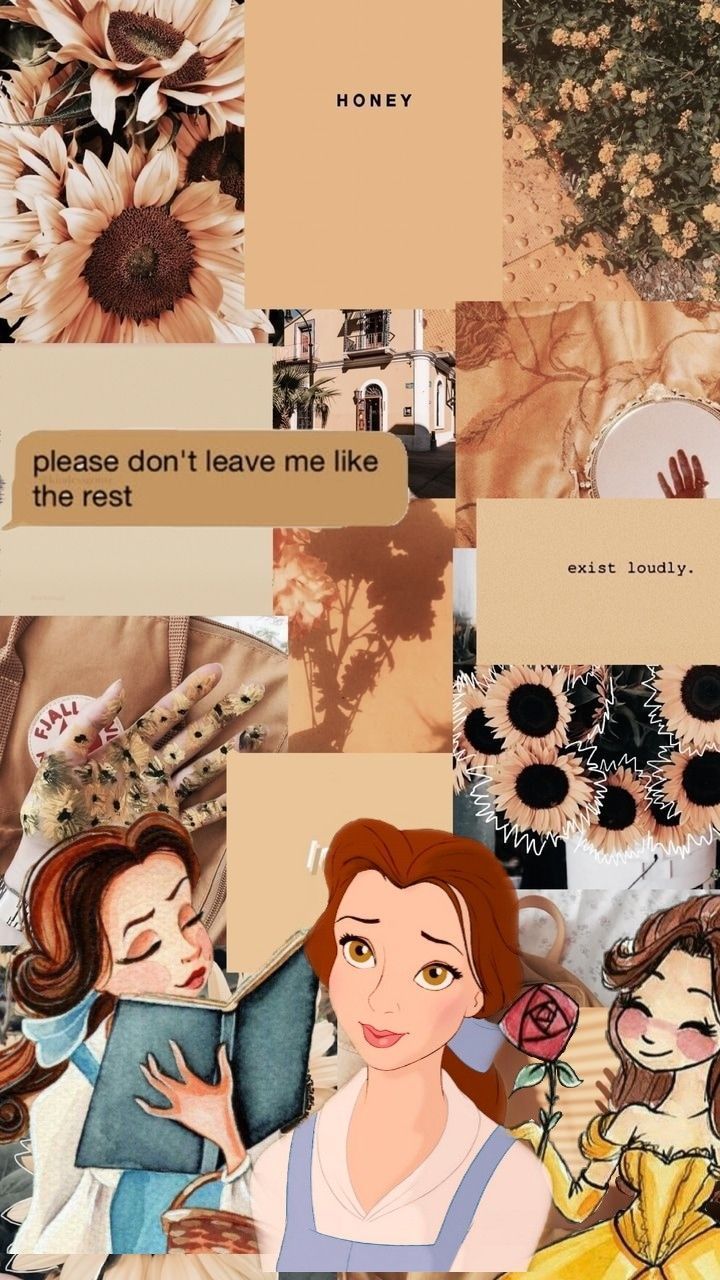 Aesthetic Disney background featuring Belle from Beauty and the Beast. - Princess, Disney, Belle