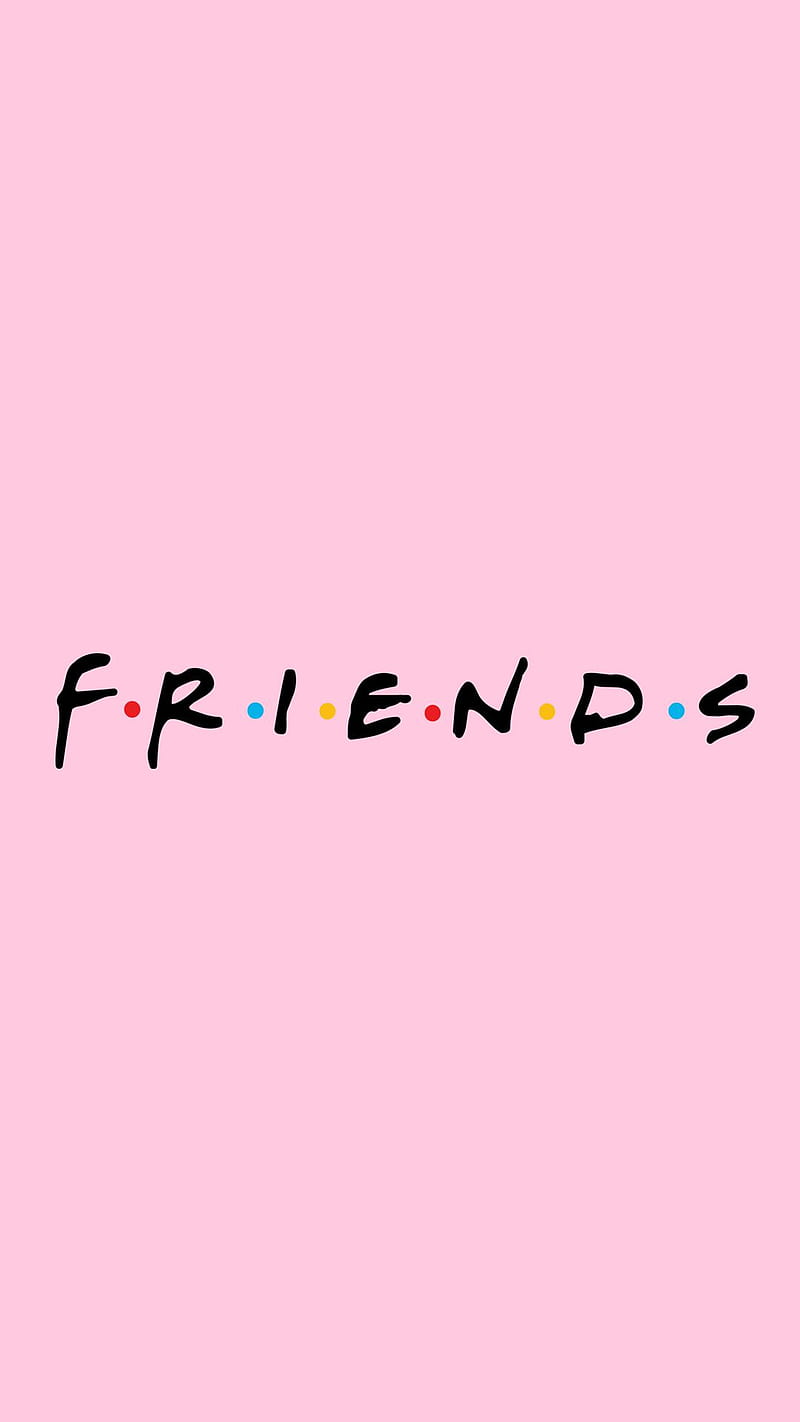The image of a pink background with friends written in black - Cute pink, cute, bestie, pretty