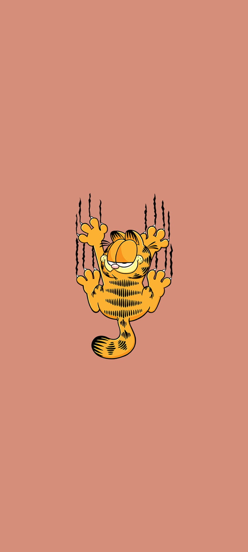 Garfield, aesthetic, orange, simple, cartoon, cute, HD phone wallpaper