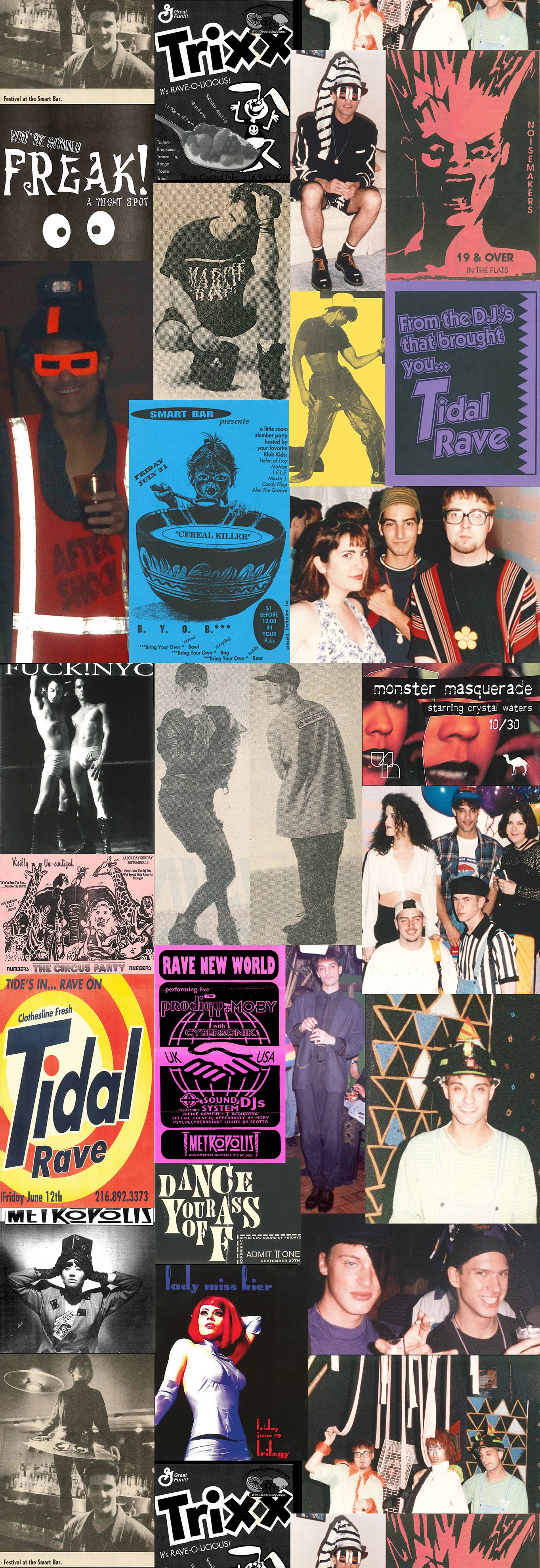 A collage of posters from the 80s and 90s - Rock