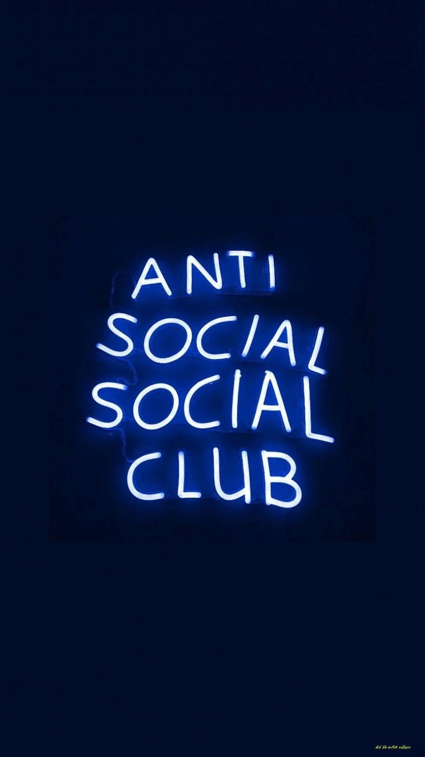 Anti social club neon sign - Dark blue, navy blue